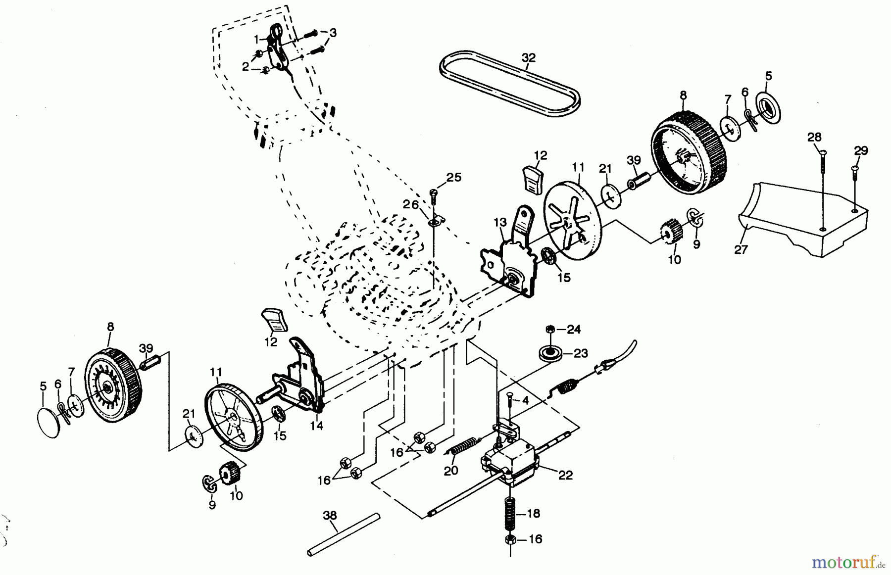 Poulan / Weed Eater Rasenmäher PP750PKA - Poulan Pro Walk-Behind Mower DRIVE ASSEMBLY