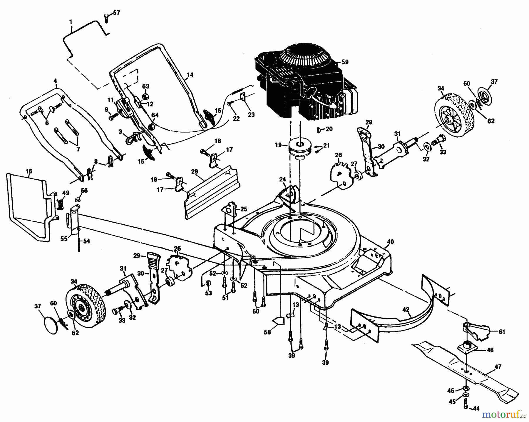 Poulan / Weed Eater Rasenmäher PP750PKA - Poulan Pro Walk-Behind Mower MOWER HOUSING, ENGINE B/S 12C802-0816-02