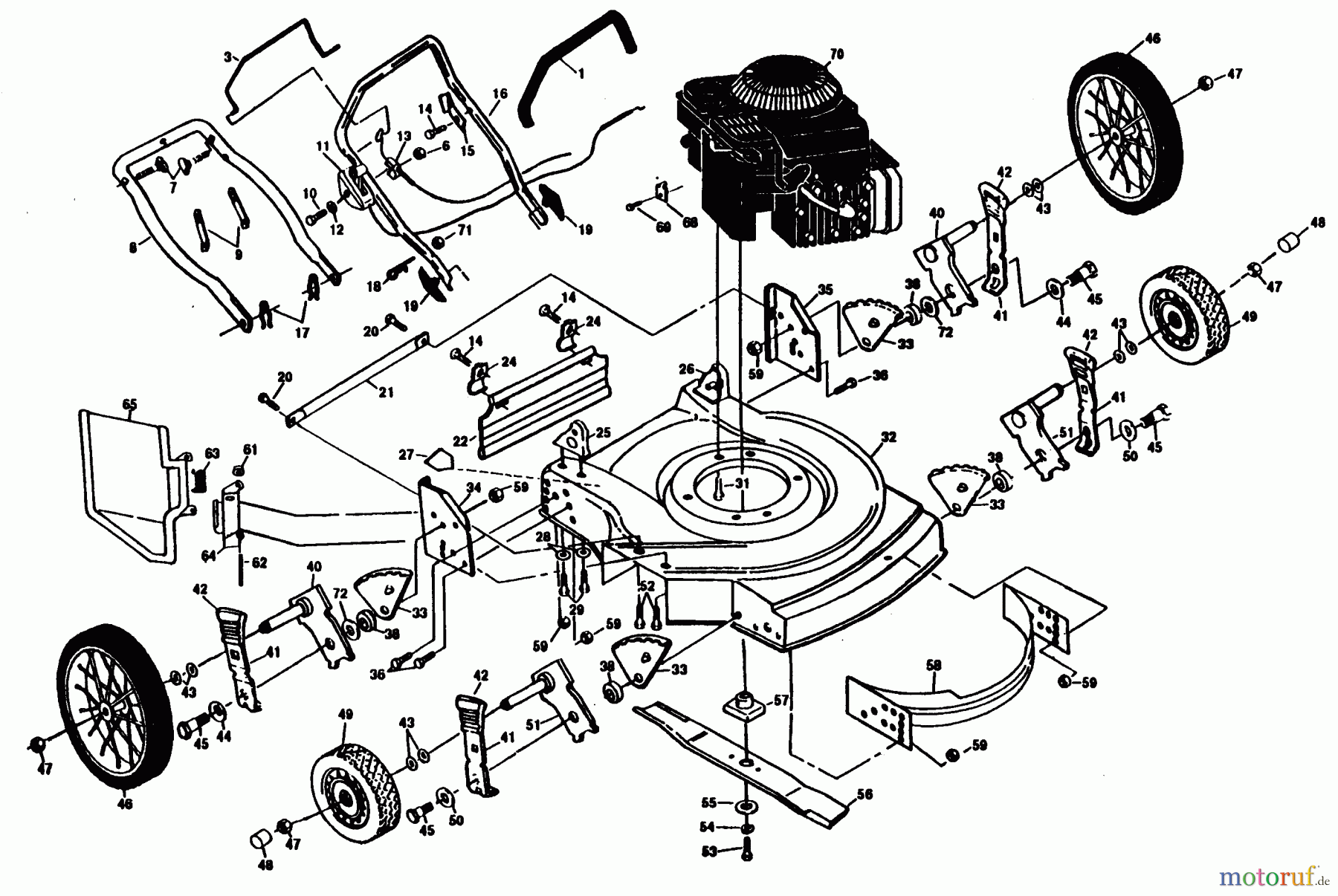 Poulan / Weed Eater Rasenmäher PP751HIJ - Poulan Pro Walk-Behind Mower MOWER ASSEMBLY, ENGINE B/S 122802