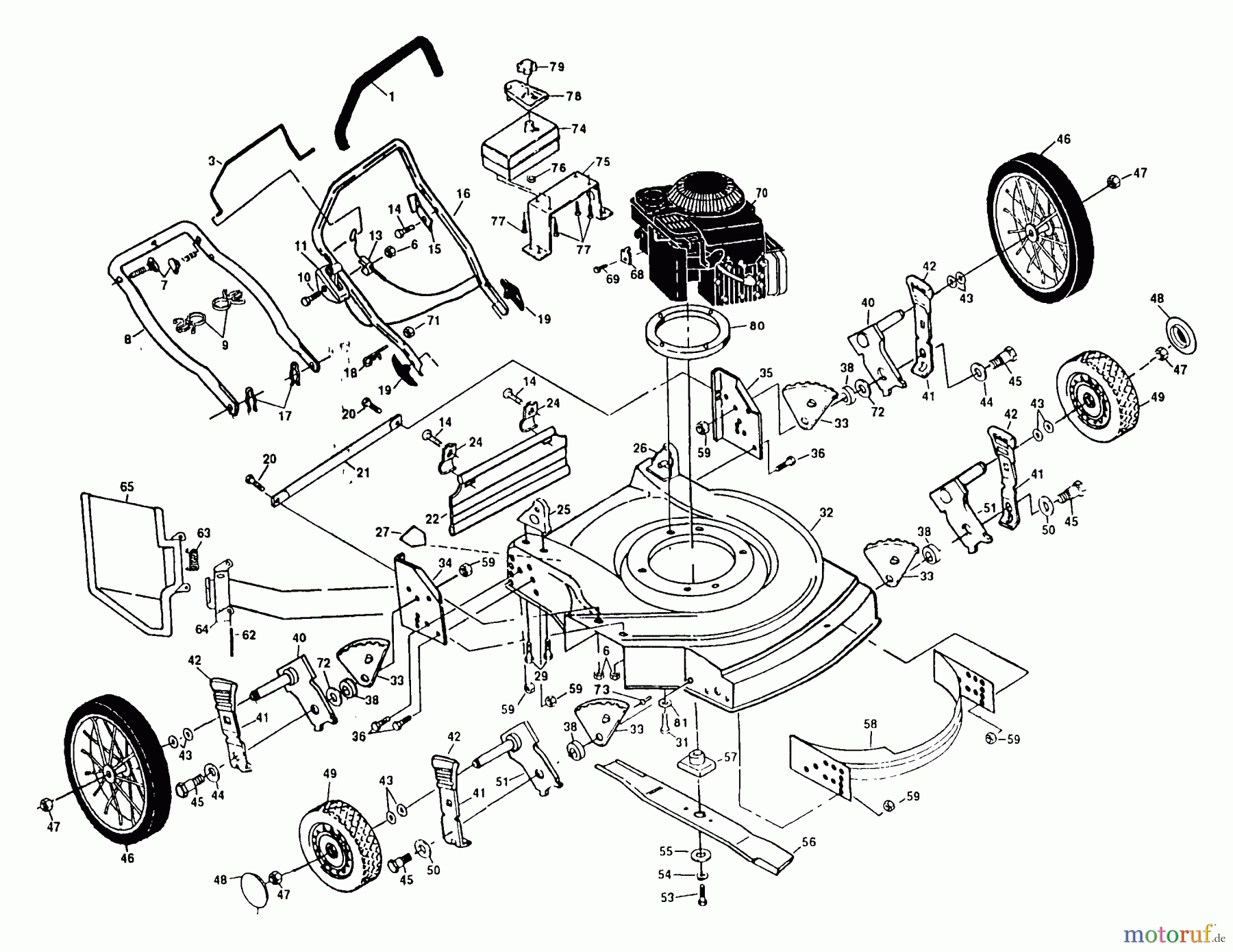 Poulan / Weed Eater Rasenmäher PP751HL - Poulan Pro Walk-Behind Mower Assembly
