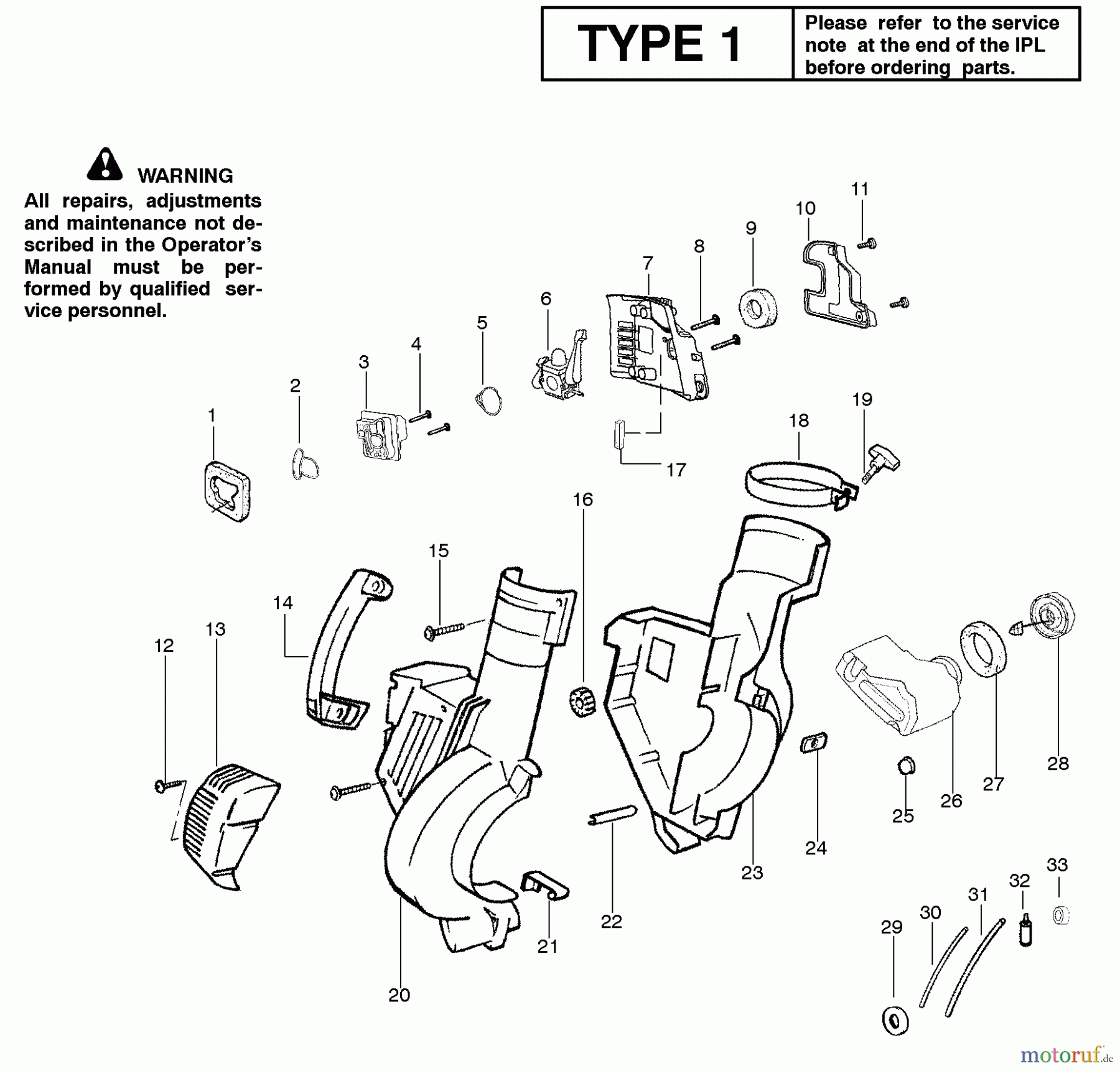 Poulan / Weed Eater Bläser / Sauger / Häcksler / Mulchgeräte BV200 (Type 1) - Weed Eater Blower Handle, Chassis & Blower Assembly Type 1
