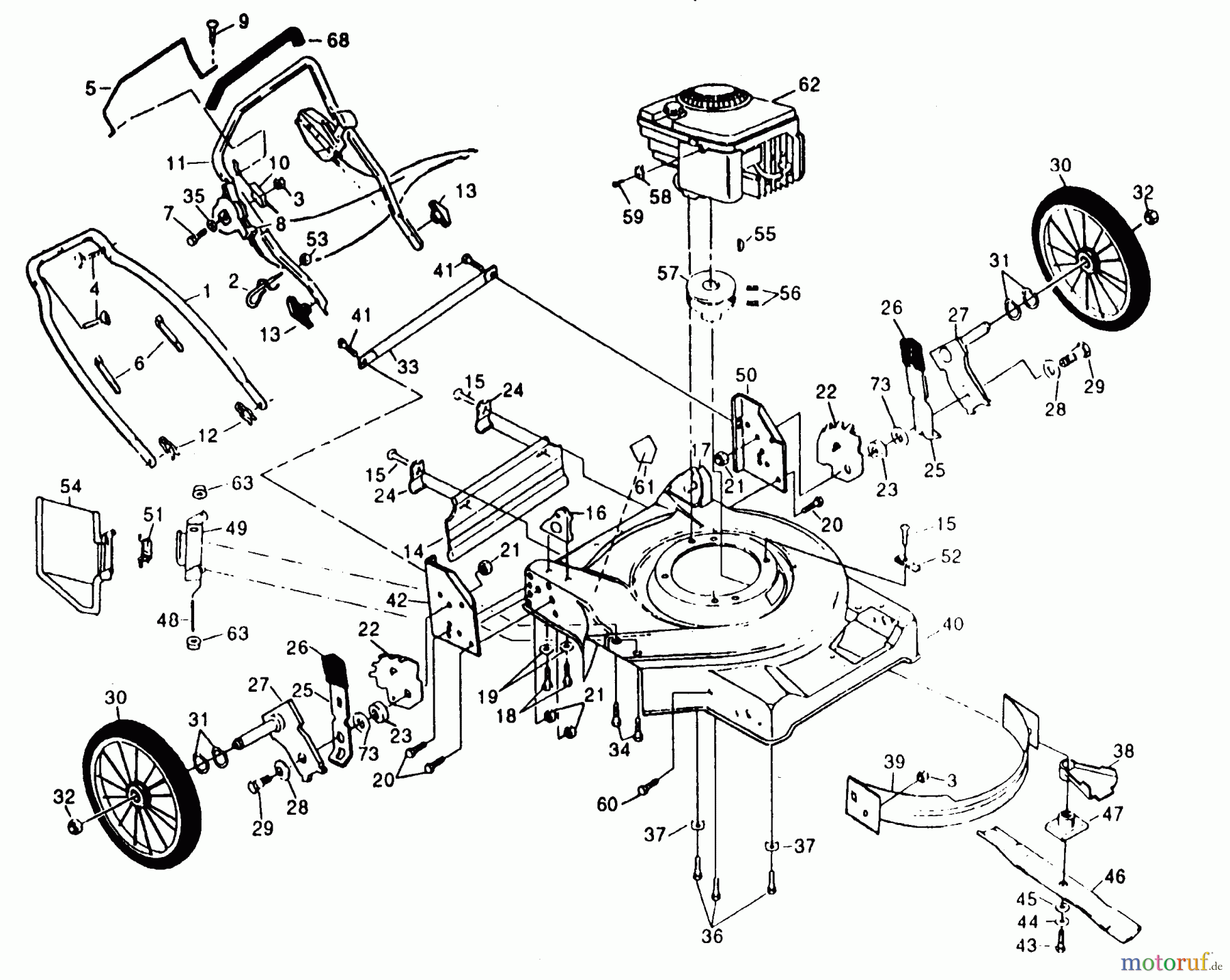 Poulan / Weed Eater Rasenmäher PP752HIA - Poulan Pro Walk-Behind Mower MOWER HOUSING, ENGINE B/S 124802