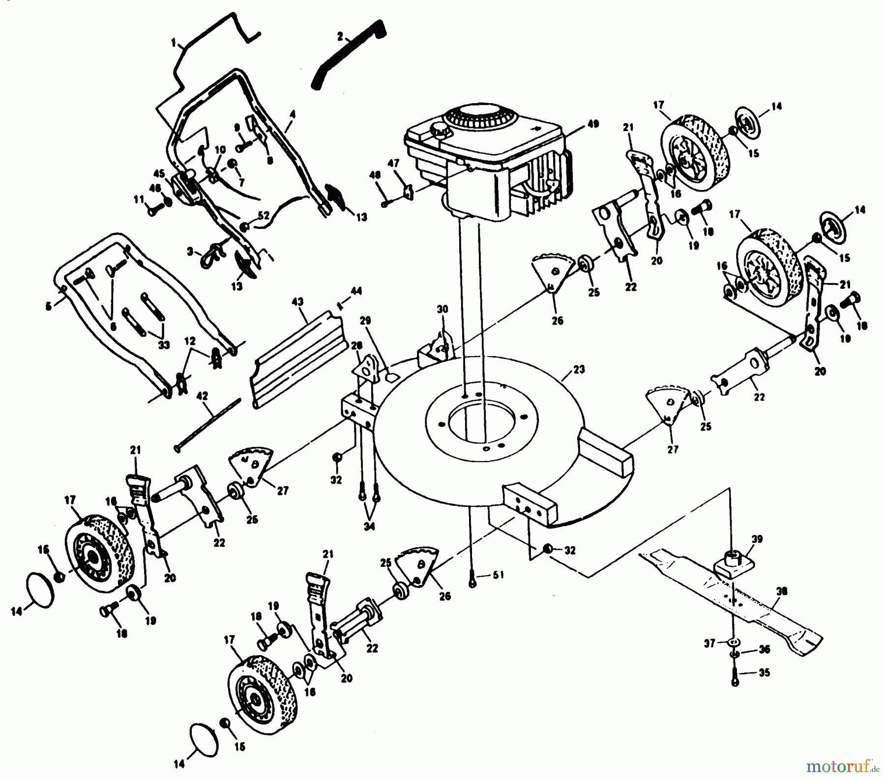 Poulan / Weed Eater Rasenmäher PP800MI - Poulan Pro Walk-Behind Mower MOWER ASSEMBLY, ENGINE B/S 12482