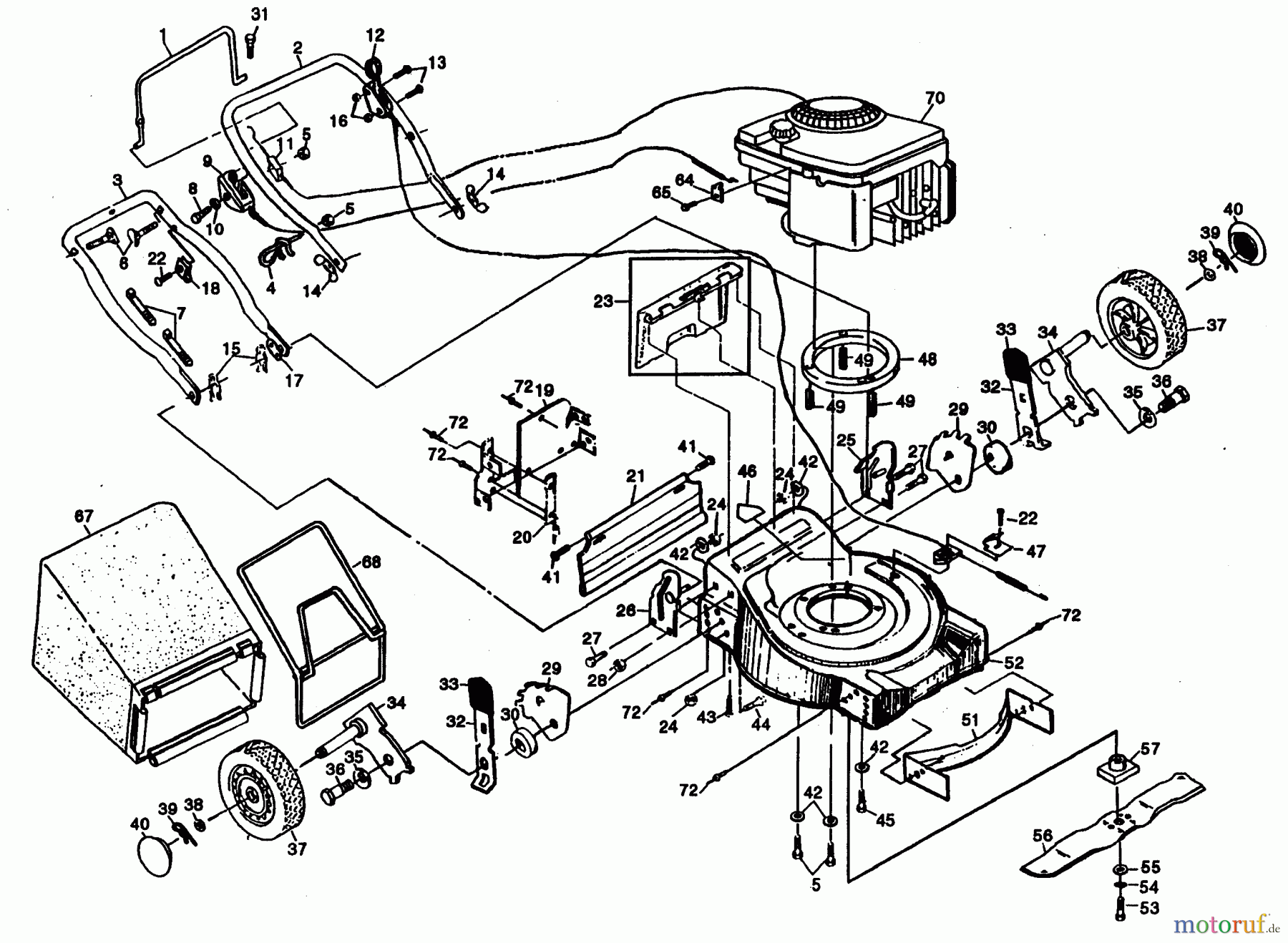 Poulan / Weed Eater Rasenmäher PP820SA - Poulan Pro Walk-Behind Mower MOWER HOUSING & B/S ENGINE 122782