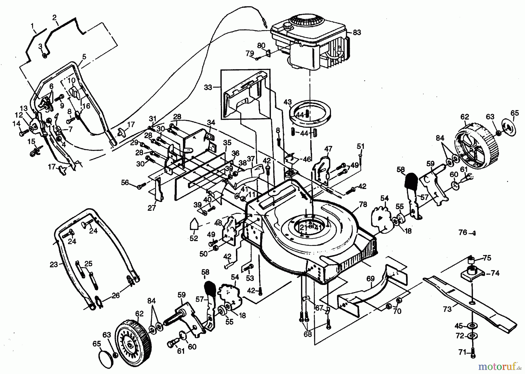 Poulan / Weed Eater Rasenmäher PP822SA - Poulan Pro Walk-Behind Mower MOWER HOUSING & B/S ENGINE 124782