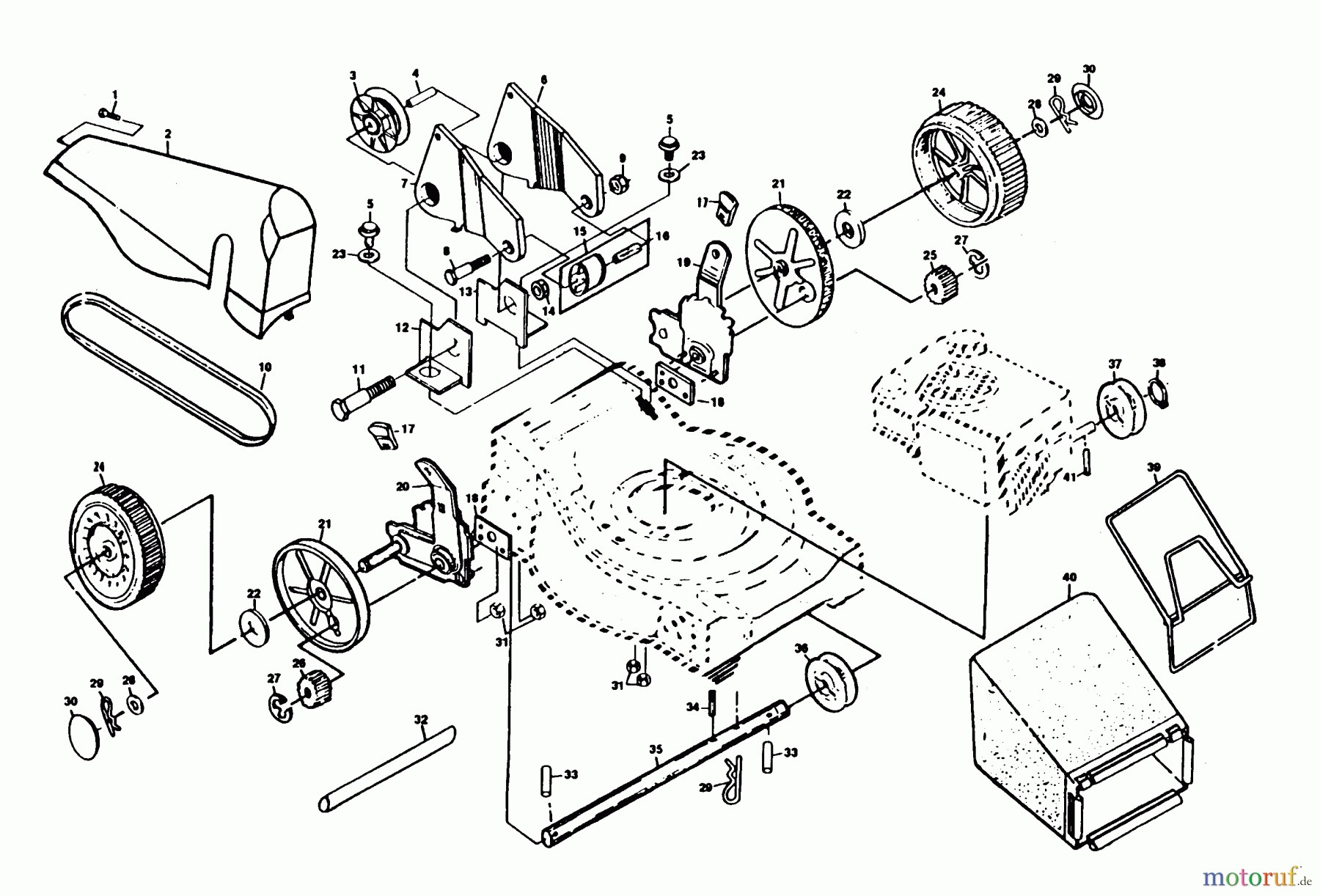 Poulan / Weed Eater Rasenmäher PP845PA - Poulan Pro Walk-Behind Mower DRIVE SHAFT, CATCHER FRAME