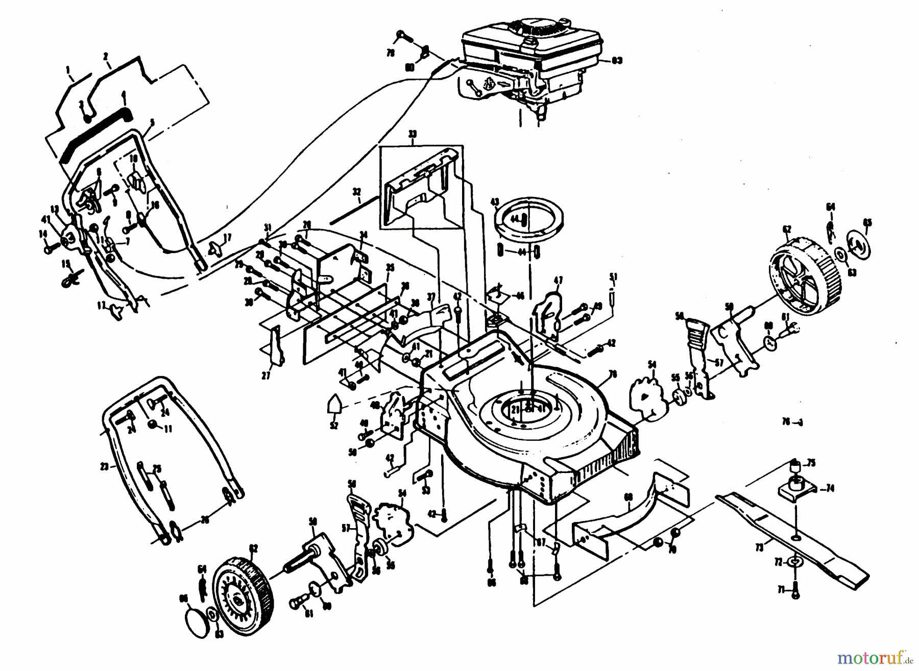 Poulan / Weed Eater Rasenmäher PP845PA - Poulan Pro Walk-Behind Mower MOWER HOUSING & B/S ENGINE 124782