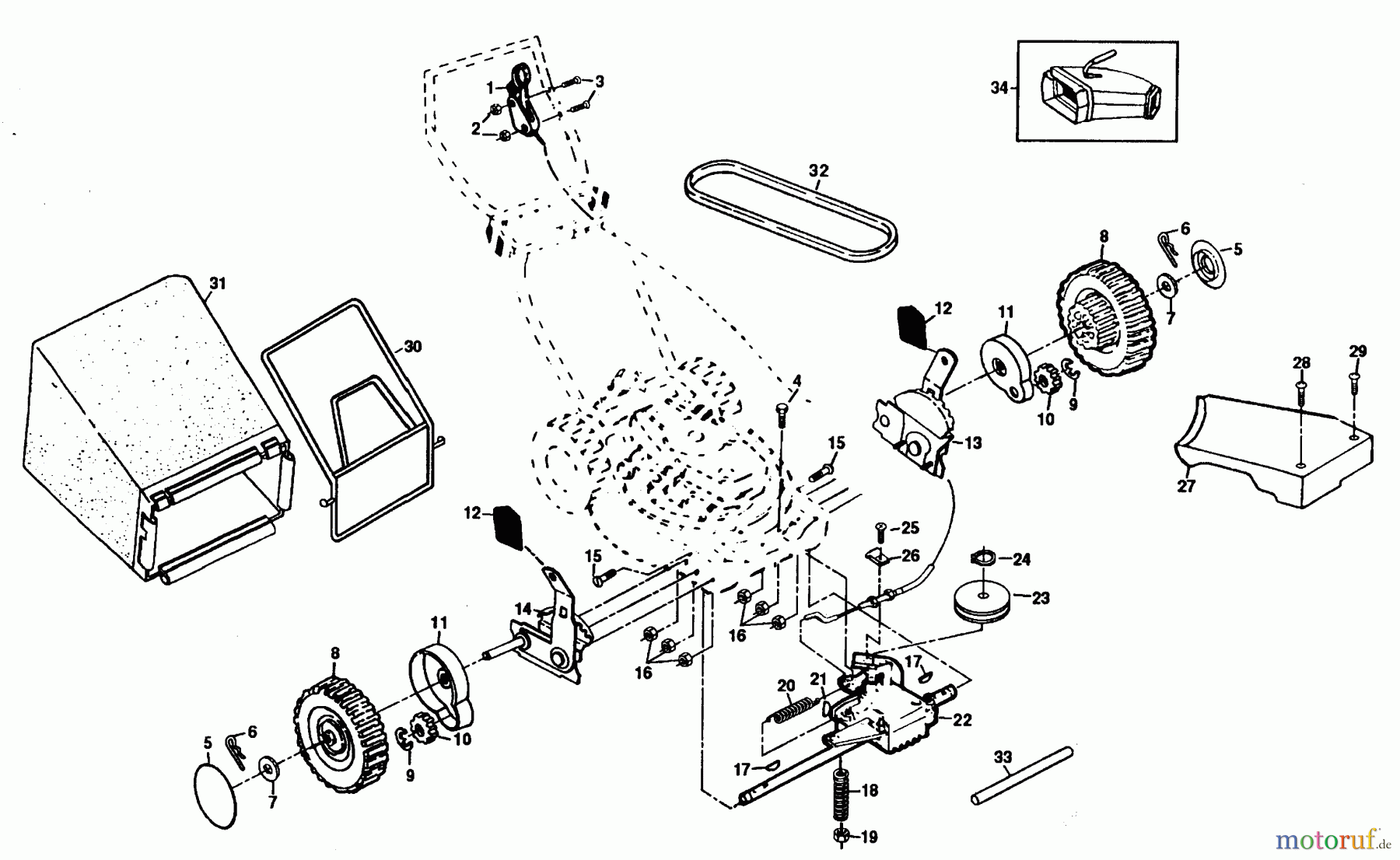 Poulan / Weed Eater Rasenmäher PP850P - Poulan Pro Walk-Behind Mower DRIVE ASSEMBLY