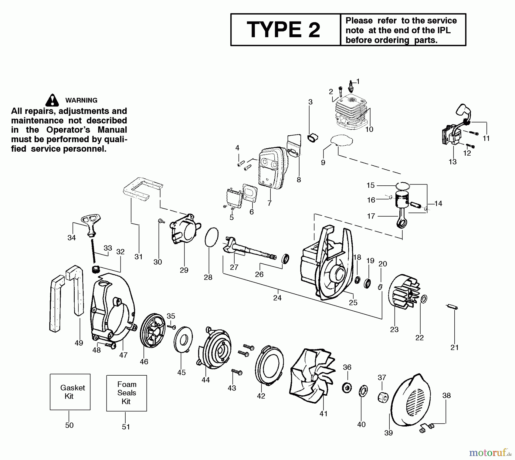 Poulan / Weed Eater Bläser / Sauger / Häcksler / Mulchgeräte BV200 (Type 2) - Weed Eater Blower Engine Assembly Type 2