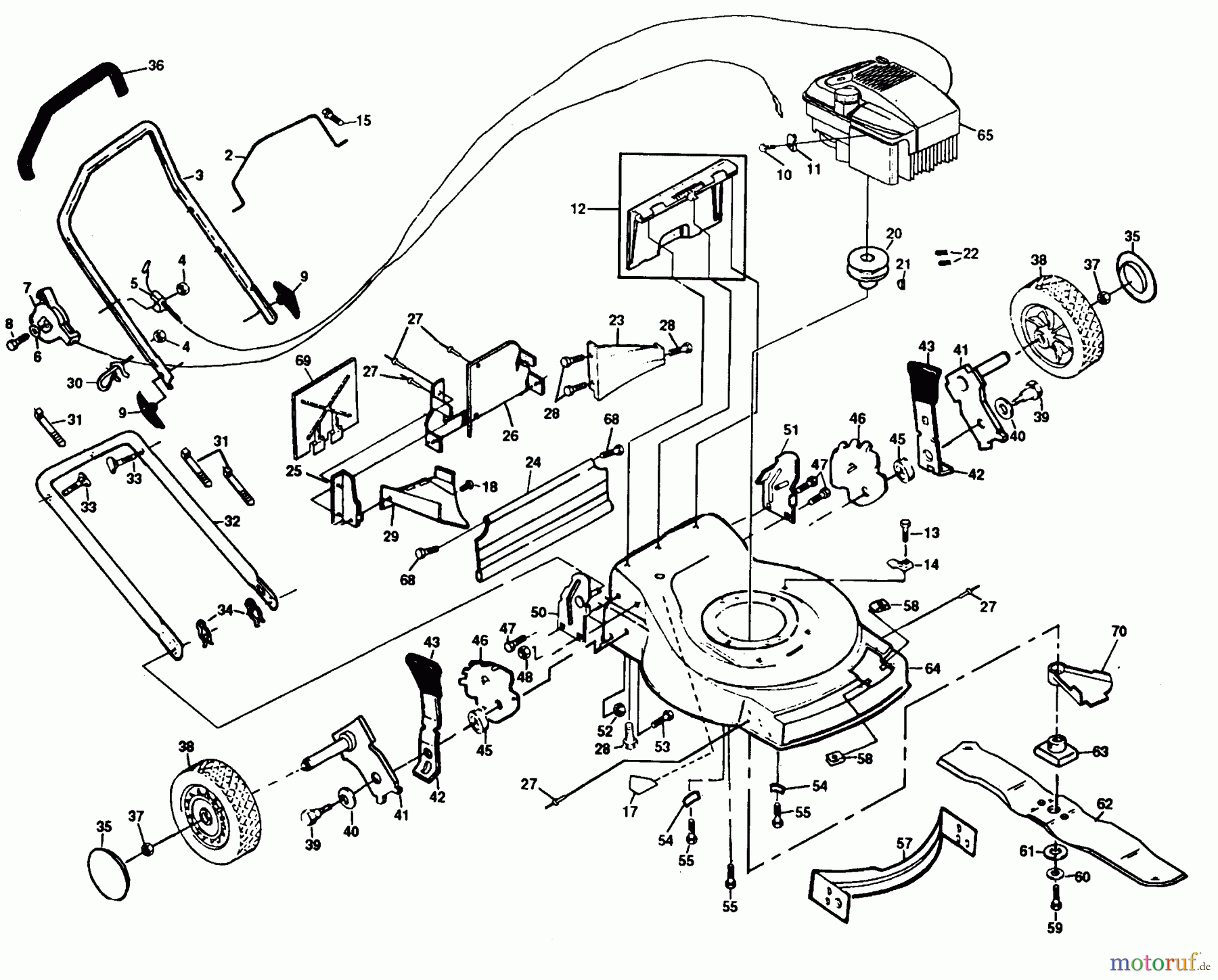 Poulan / Weed Eater Rasenmäher PP850PX - Poulan Pro Walk-Behind Mower MOWER HOUSING, ENGINE B/S 124802