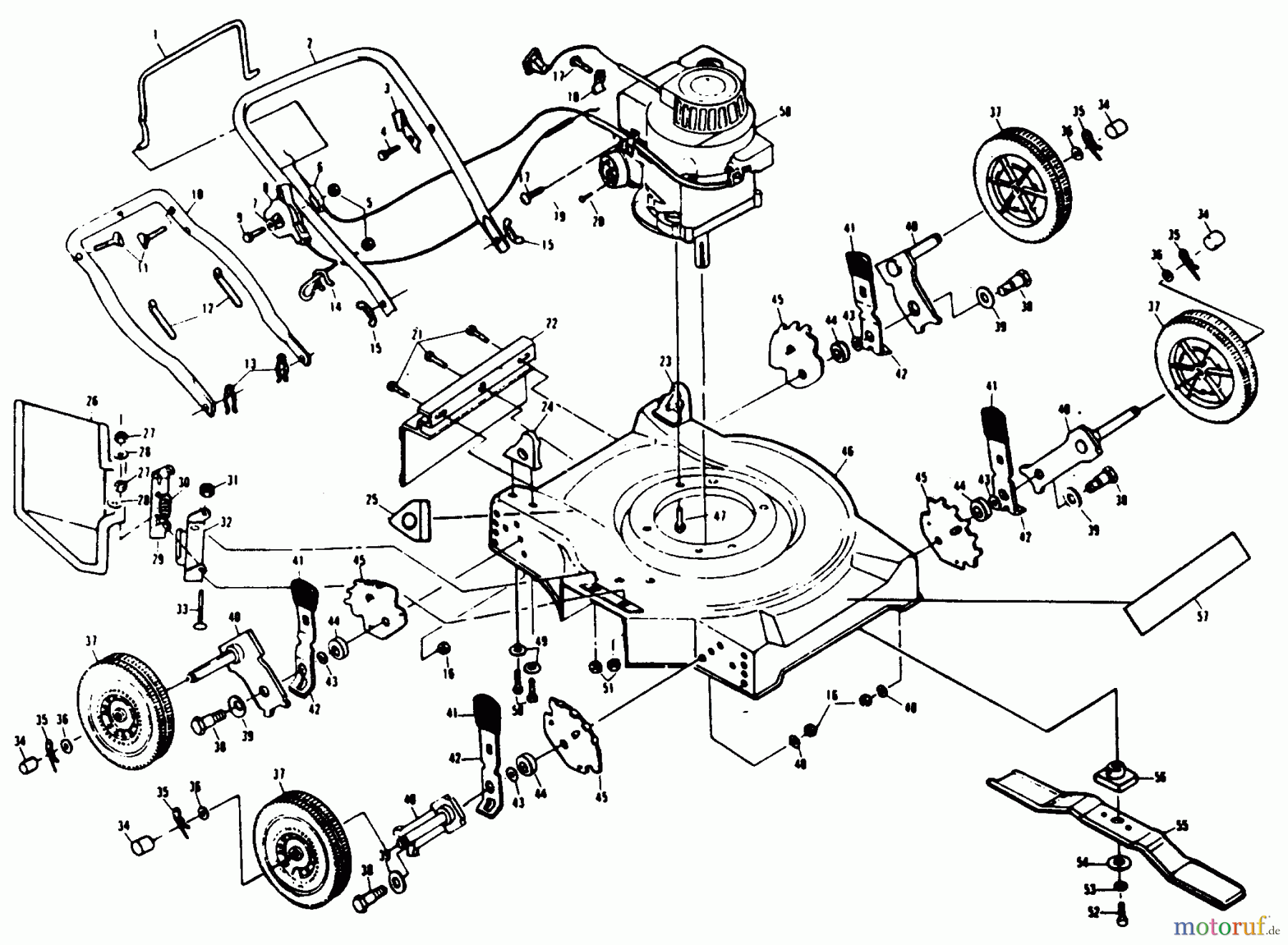  Poulan / Weed Eater Rasenmäher XE735AR - Poulan Pro Walk-Behind Mower ASSEMBLY