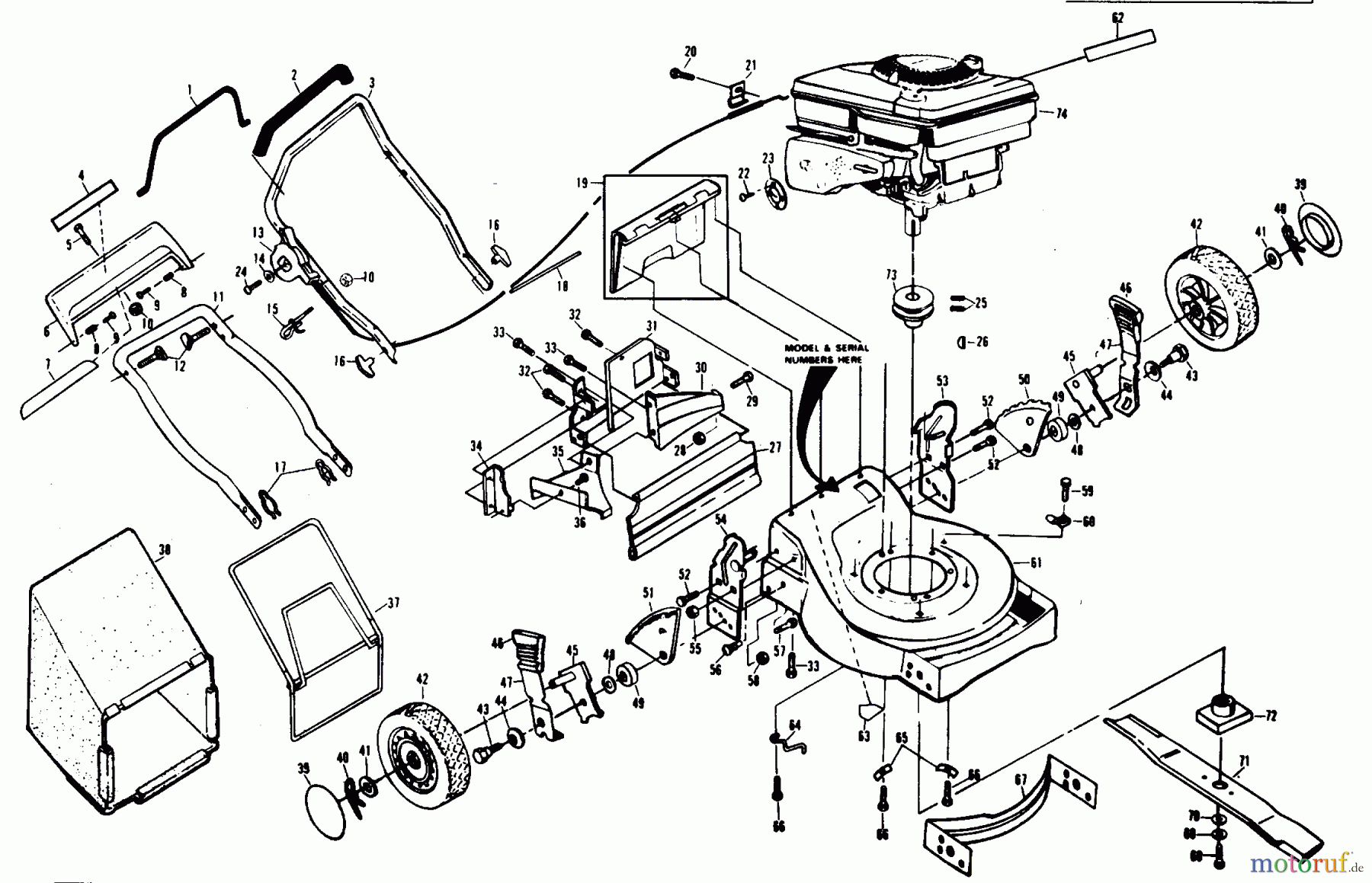 Poulan / Weed Eater Rasenmäher XE850PEAR - Poulan Pro Walk-Behind Mower MOWER HOUSING, ENGINE B/S 124707