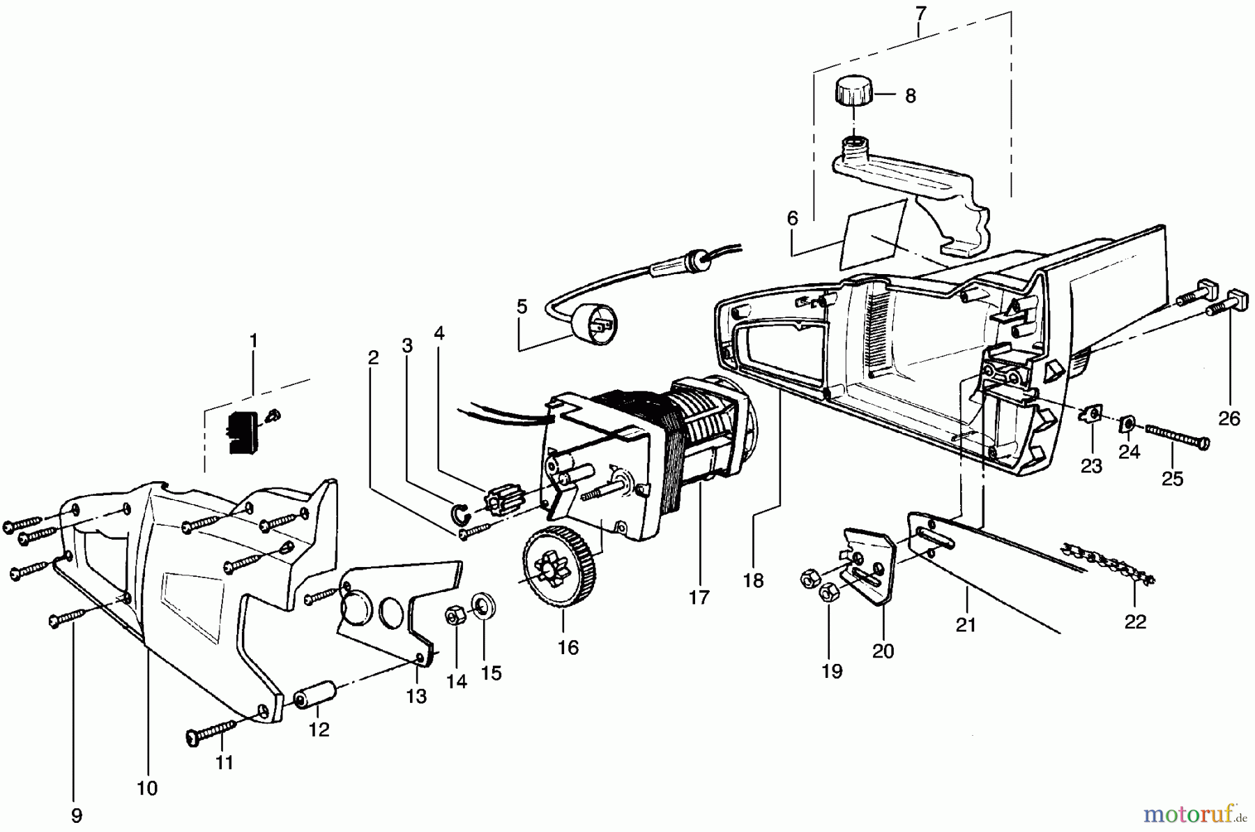 Poulan / Weed Eater Motorsägen 1425 (Type 2) - Poulan Electric Chainsaw Chain Saw Assembly Type 2