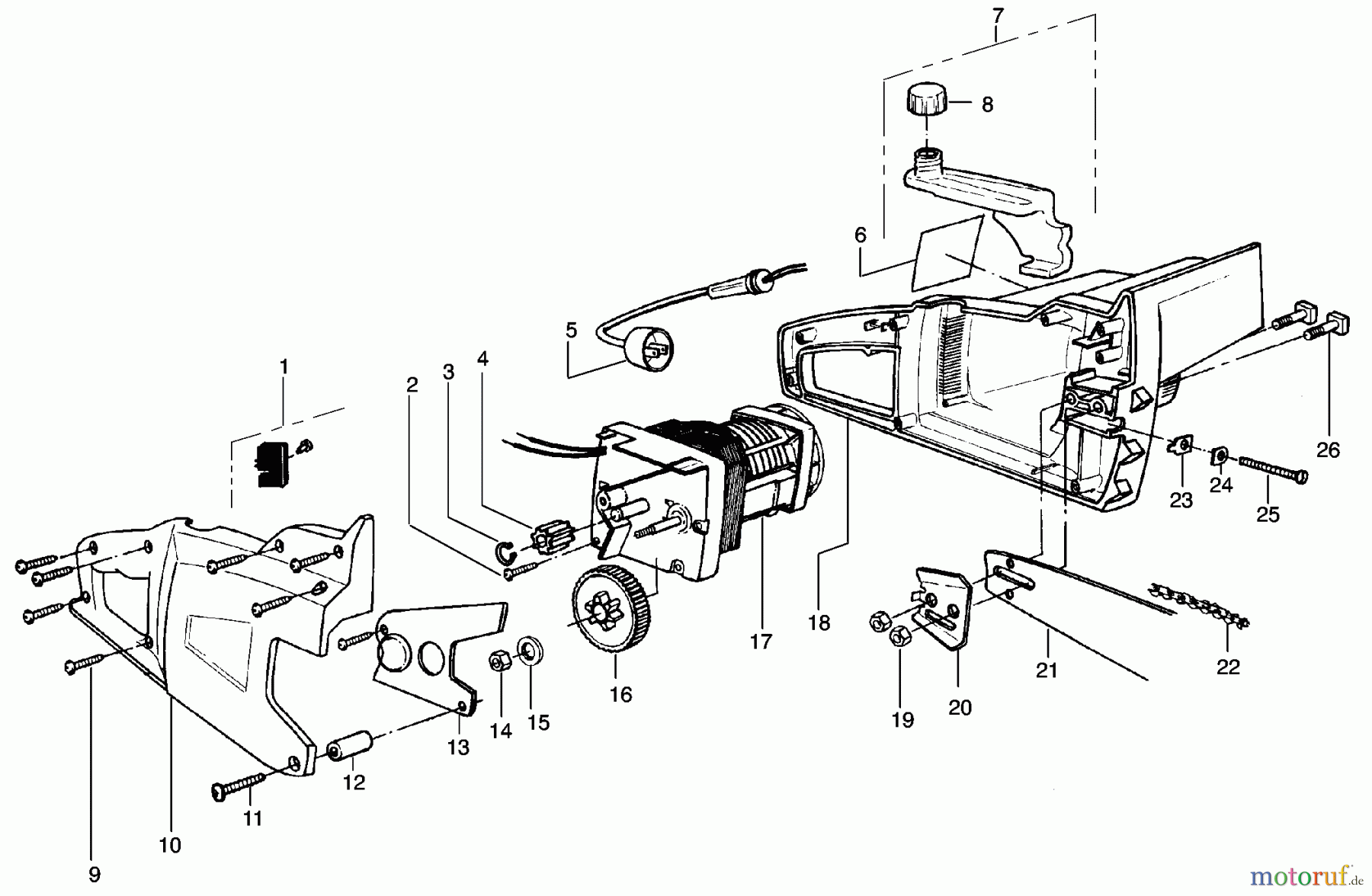 Poulan / Weed Eater Motorsägen 1625 (Type 2) - Poulan Electric Chainsaw Chain Saw Assembly Type 2