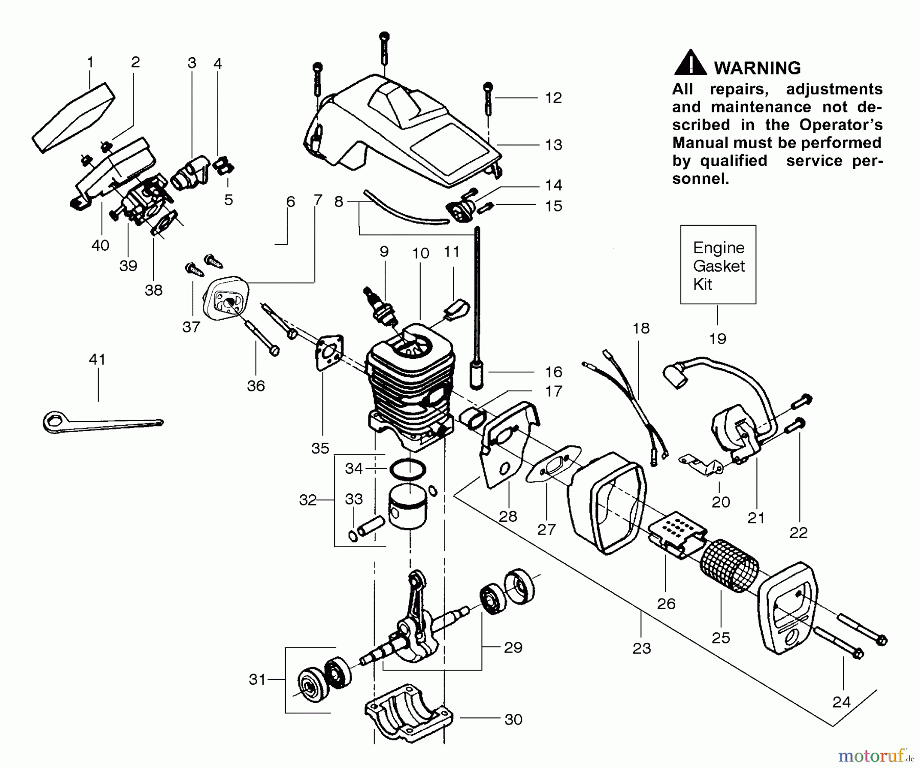 Poulan / Weed Eater Motorsägen 1900 - Poulan Patriot Chainsaw Engine Assembly