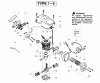 Poulan / Weed Eater 1950 (Type 1) - Poulan Woodshark Chainsaw Ersatzteile Engine Assembly Type 1-5