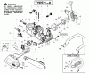 Poulan / Weed Eater 1950 (Type 1) - Poulan Woodshark Chainsaw Ersatzteile Chassis & Bar Assembly Type 1-6