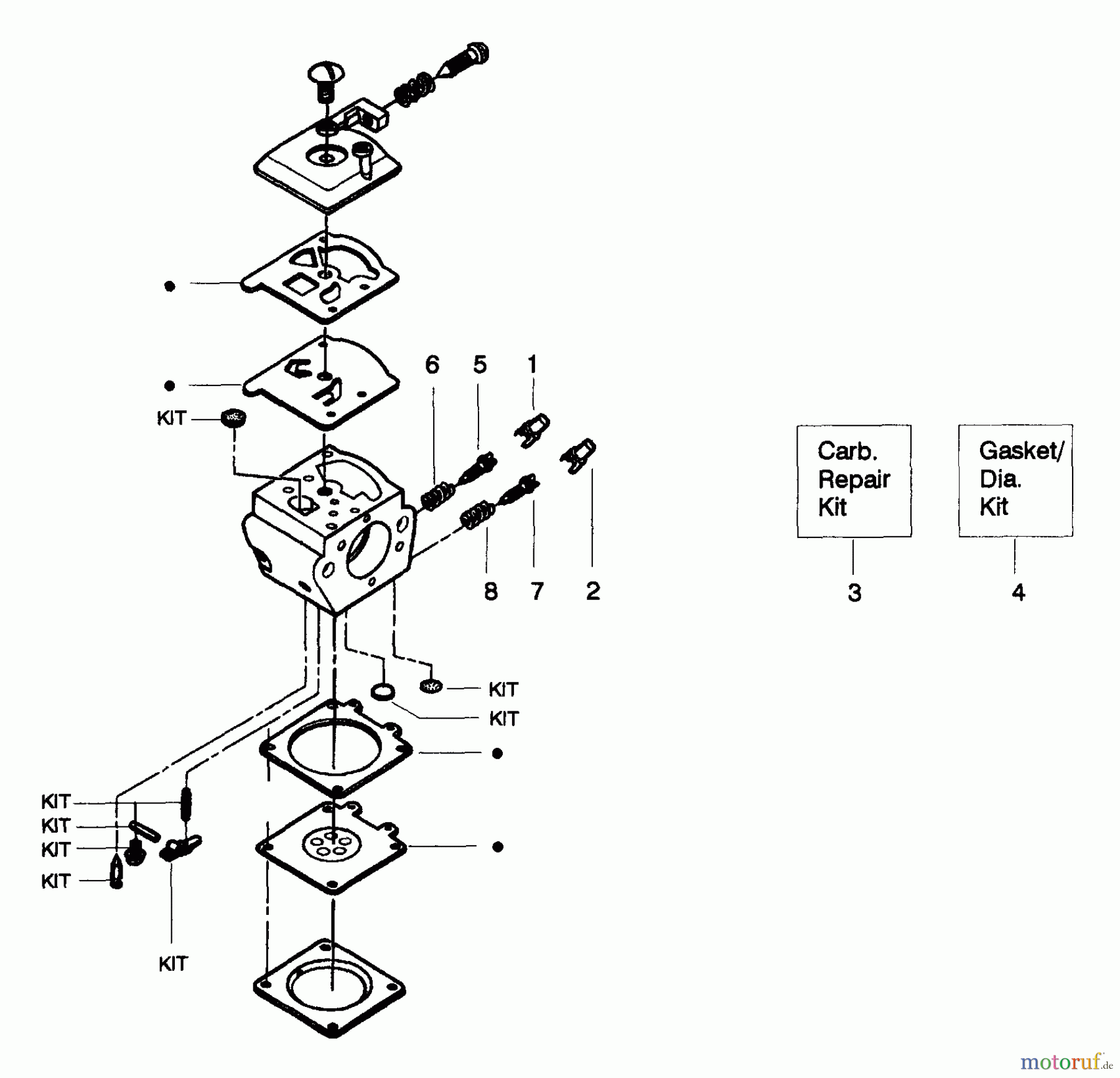 Poulan / Weed Eater Motorsägen 2025 - Poulan Chainsaw Carburetor Assembly Kit P/N 530069703