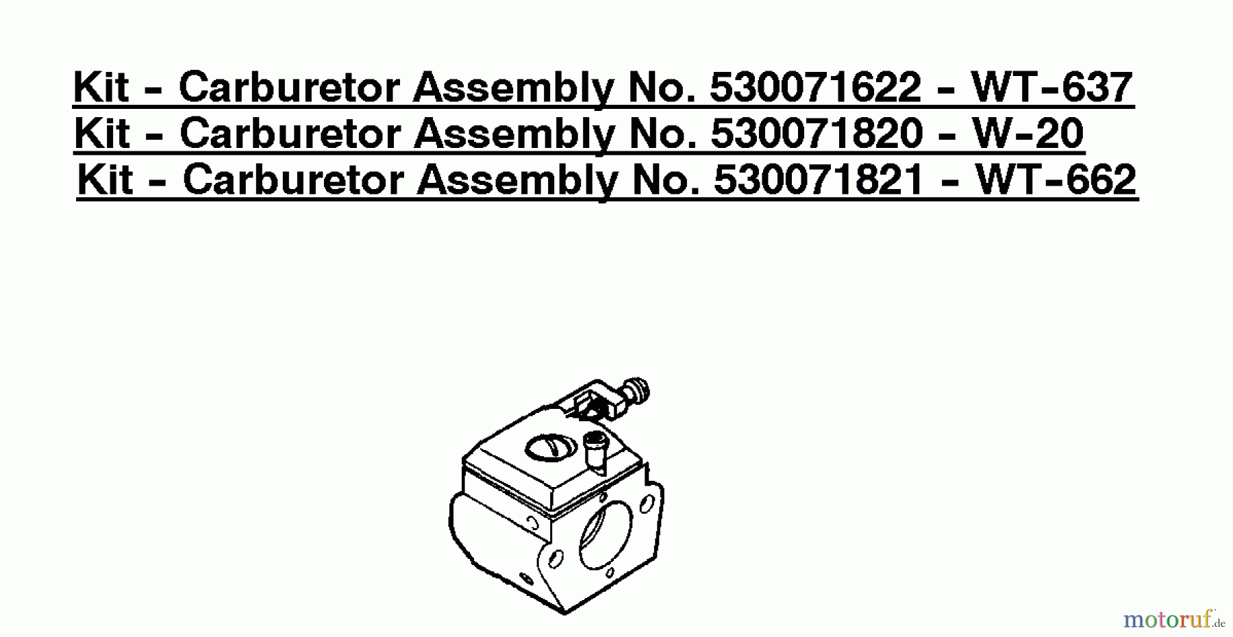 Poulan / Weed Eater Motorsägen 2050LE (Type 1) - Poulan Pioneer Chainsaw Kit - Carburetor Assembly