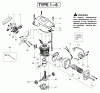 Poulan / Weed Eater 2050WT (Type 2) - Poulan Wildthing Chainsaw Ersatzteile Engine Assembly Type 1 - 6