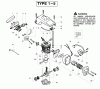 Poulan / Weed Eater 2055 (Type 1) - Poulan Woodsman Chainsaw Ersatzteile Engine Assembly Type 1-5