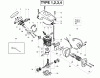Poulan / Weed Eater 2075 (Type 3) - Poulan Chainsaw Ersatzteile Engine Assembly Type 1, 2, 3, 4