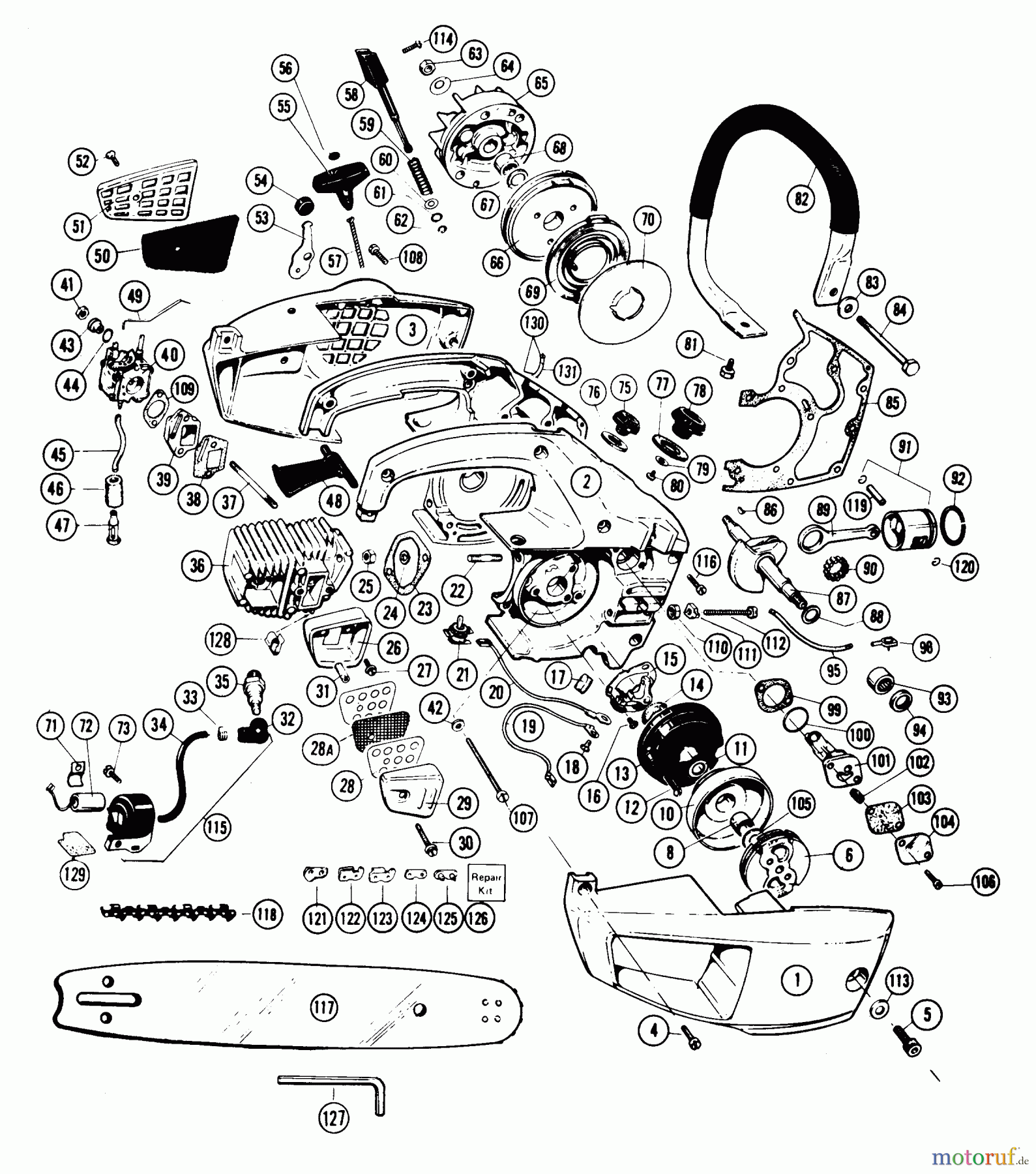 Poulan / Weed Eater Motorsägen 20 -Poulan Chainsaw CHAIN SAW ASSEMBLY