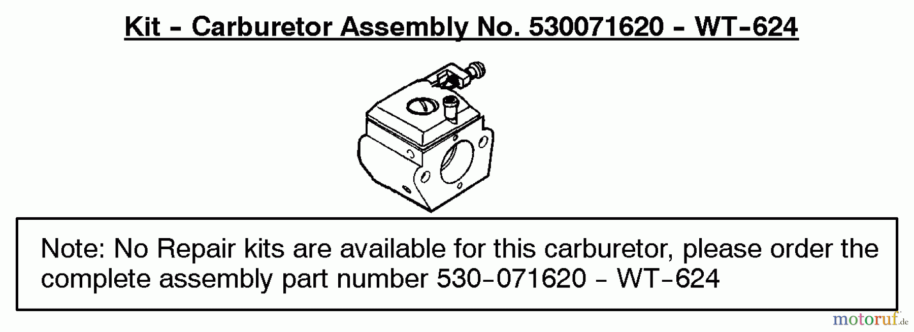  Poulan / Weed Eater Motorsägen 2150 (Type 6) - Poulan Predator Chainsaw Kit - Carburetor Assembly  530071620