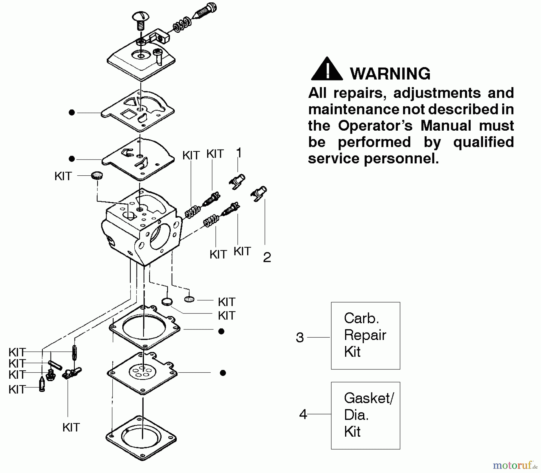 Poulan / Weed Eater Motorsägen 2150 PR - Poulan Chainsaw Carburetor