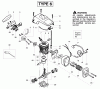 Poulan / Weed Eater 2150 PR - Poulan Chainsaw Ersatzteile Engine Type 6