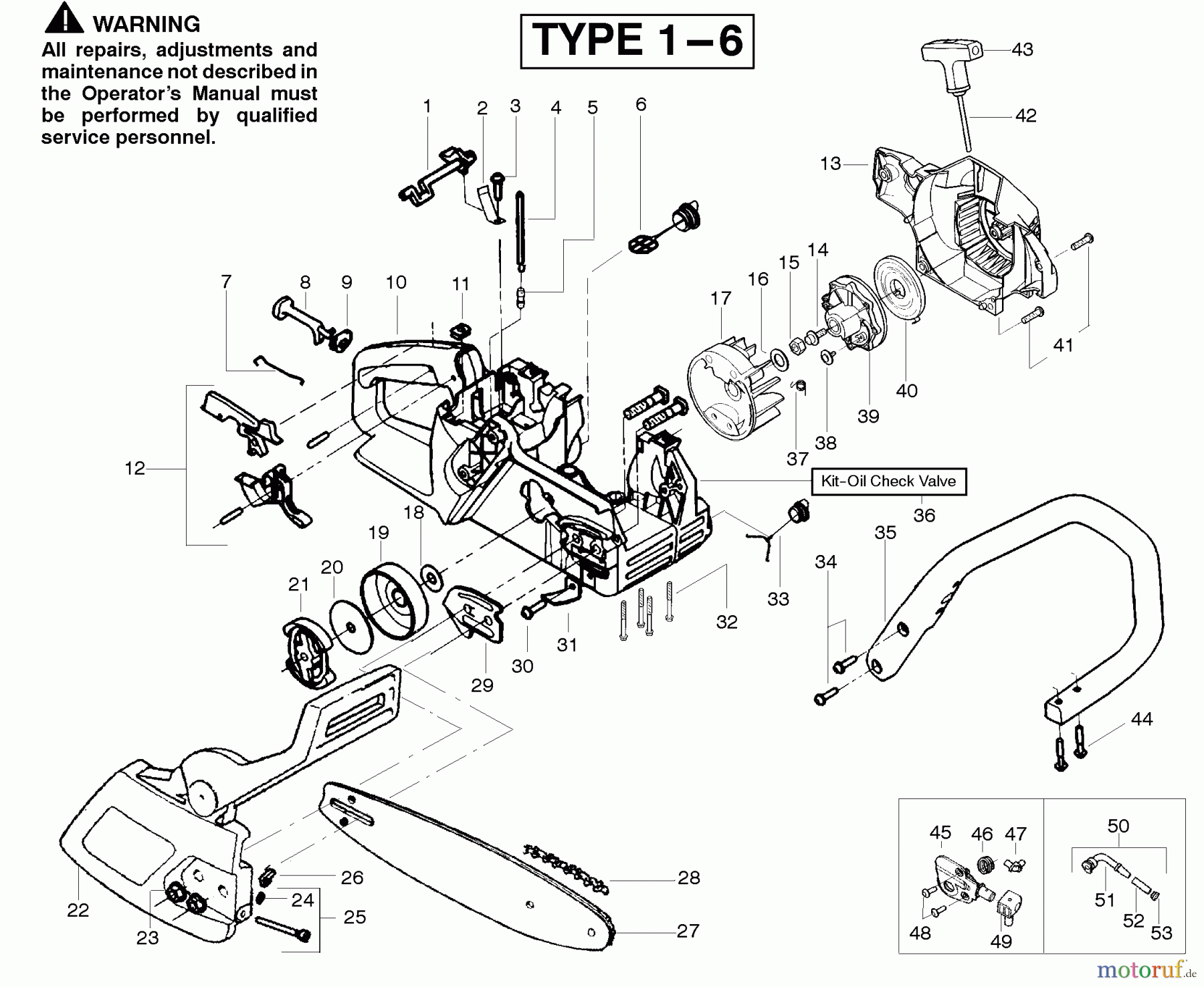Poulan / Weed Eater Motorsägen 2150 PR - Poulan Chainsaw Starter