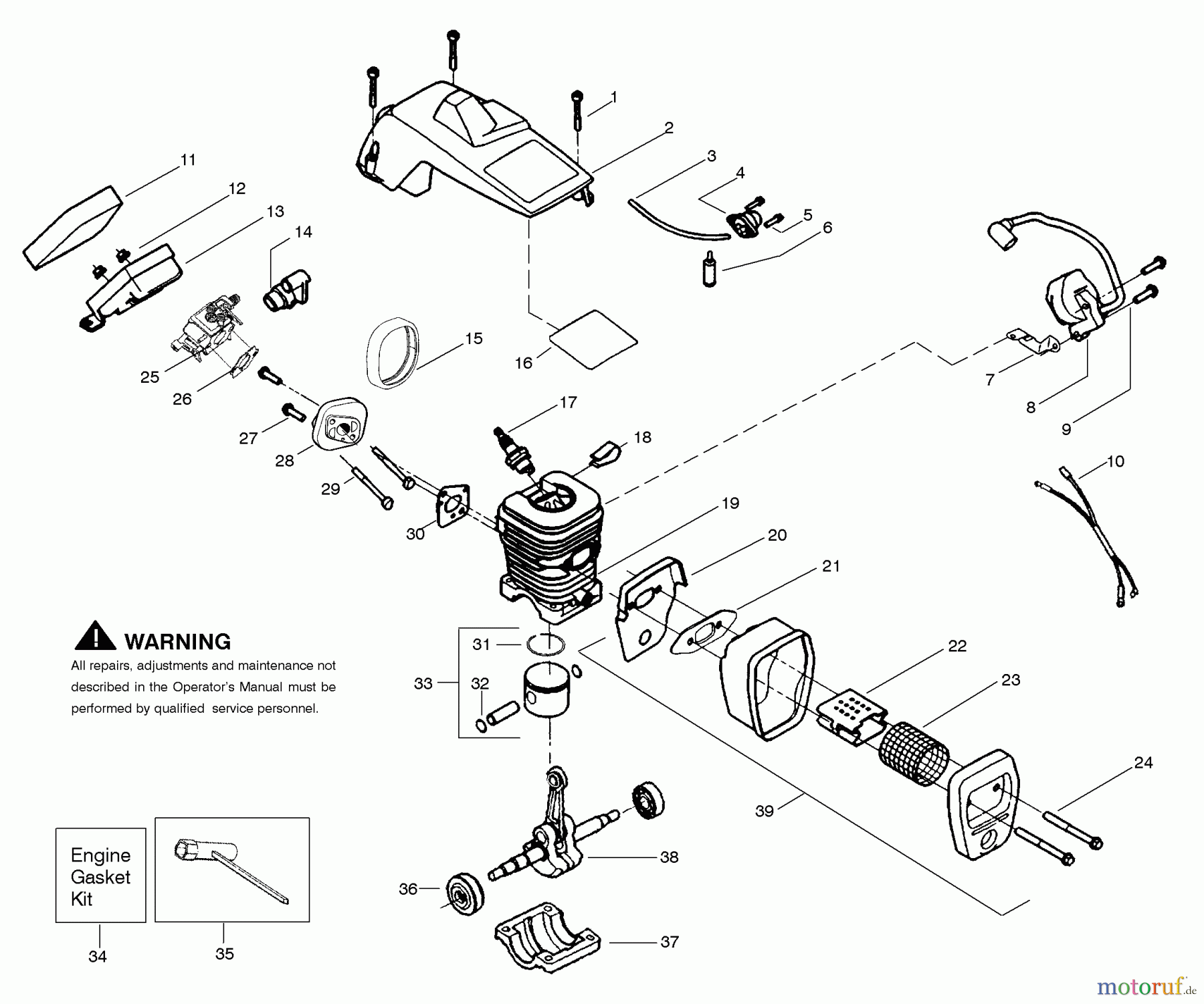 Poulan / Weed Eater Motorsägen 2150LX - Poulan Pro Woodsman Chainsaw Engine Assembly