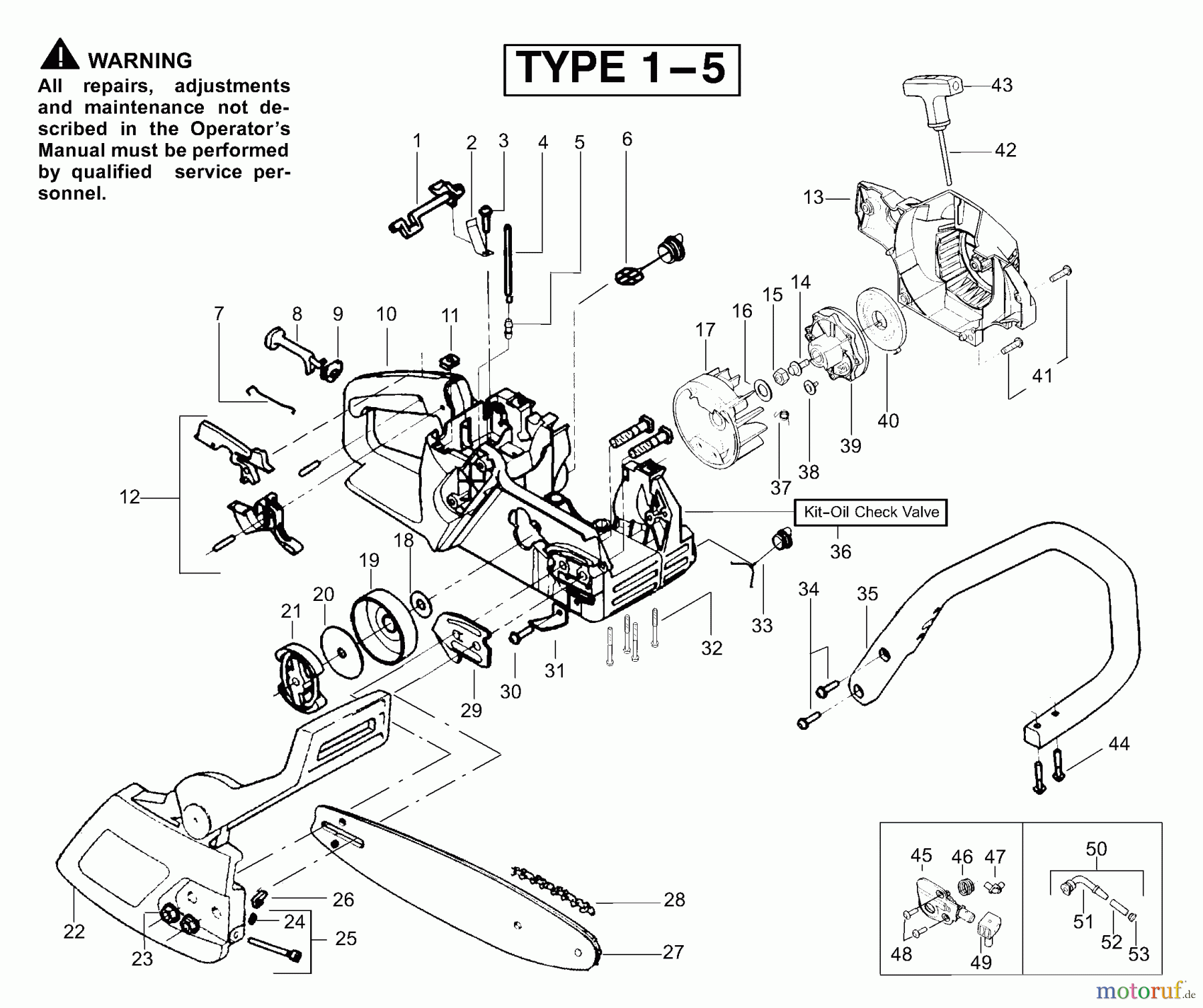 Poulan / Weed Eater Motorsägen 2155 (Type 3) - Poulan Plus Chainsaw Handle, Chassis & Bar Assembly
