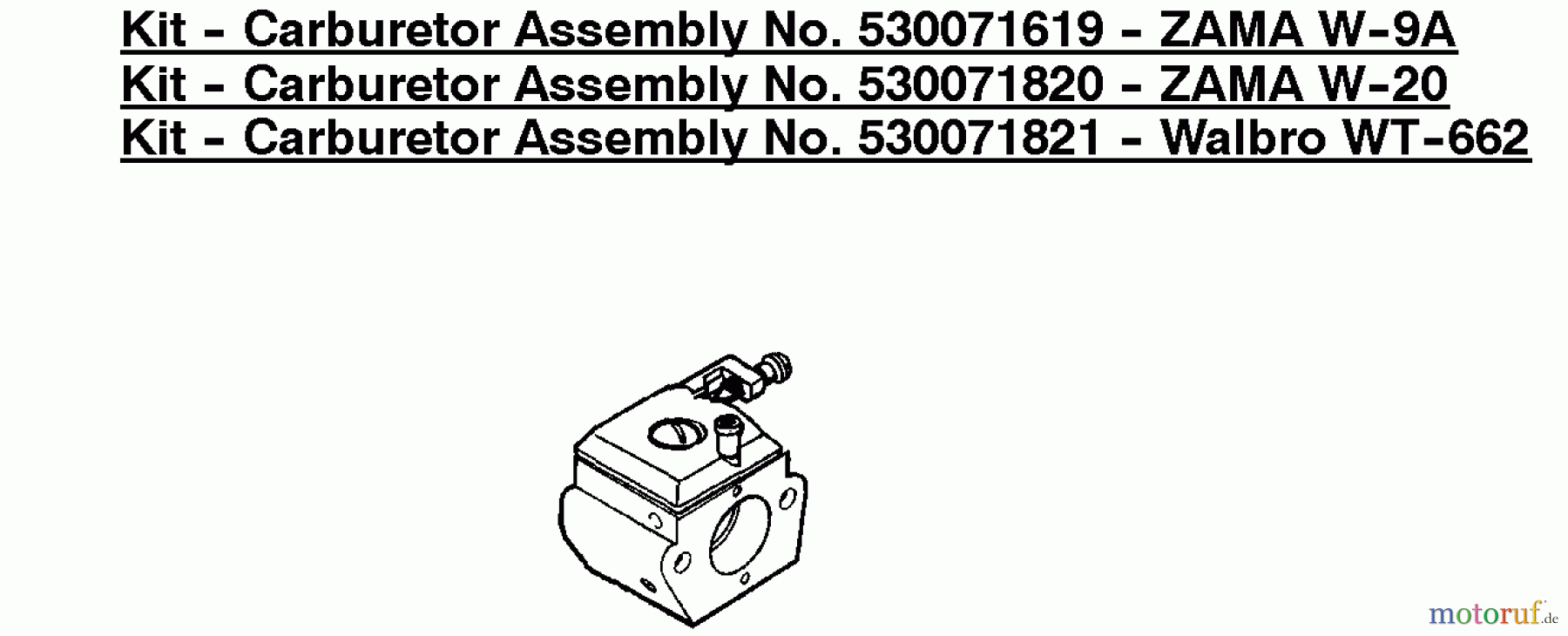 Poulan / Weed Eater Motorsägen 2250LE (Type 1) - Poulan Woodmaster Chainsaw Kit - Carburetor Assembly