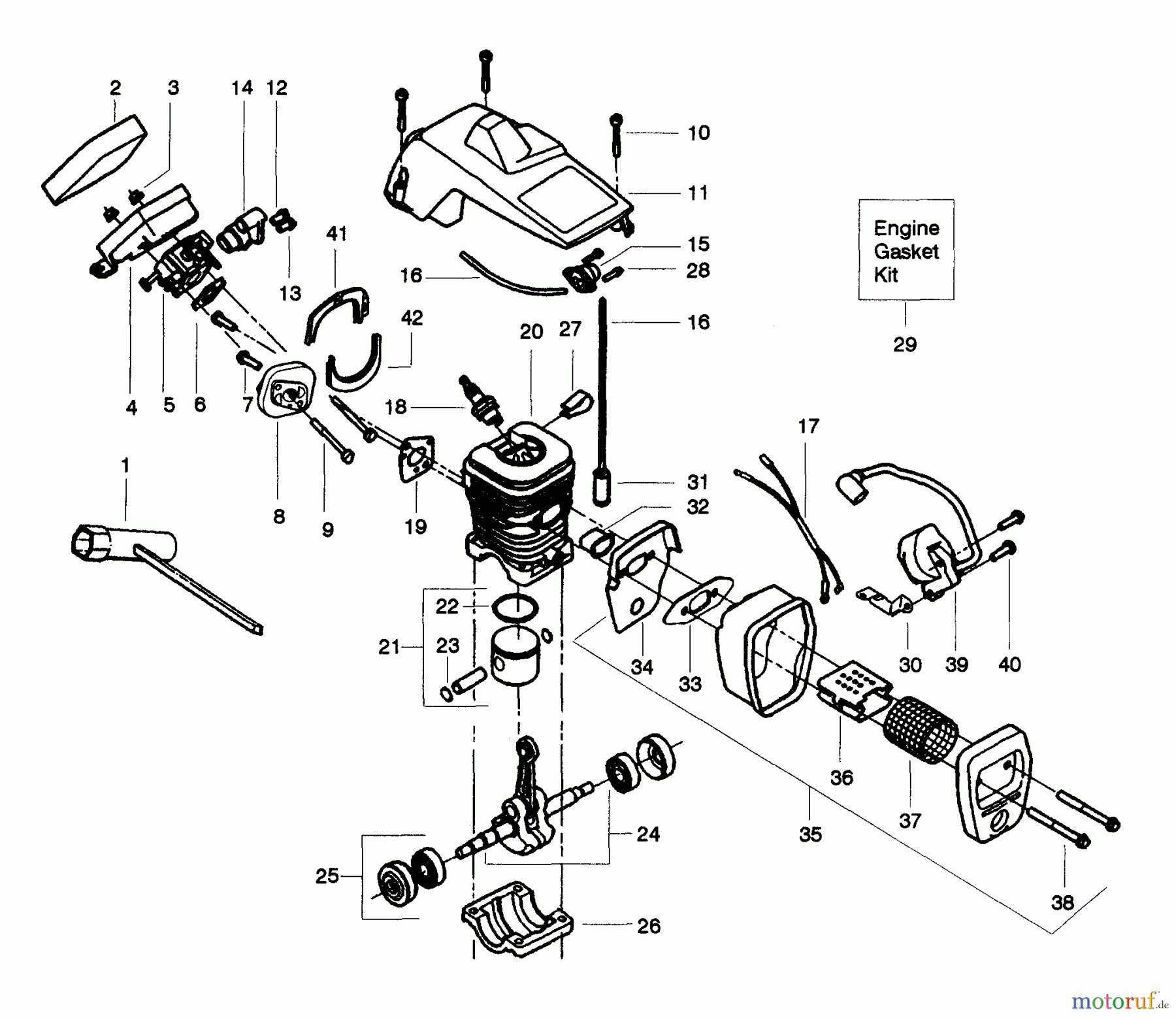 Poulan / Weed Eater Motorsägen 2350 - Poulan Chainsaw Internal Power Unit