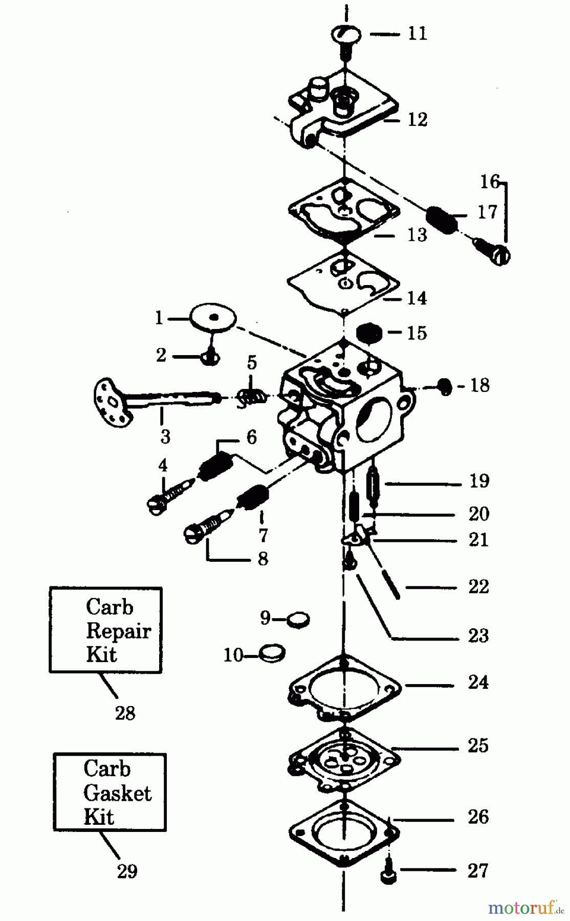 Poulan / Weed Eater Motorsägen 2350CVA - Poulan Chainsaw CARB.WT-3 BEFORE S/N A335001, WT-20 S/N A335001 & AFTER