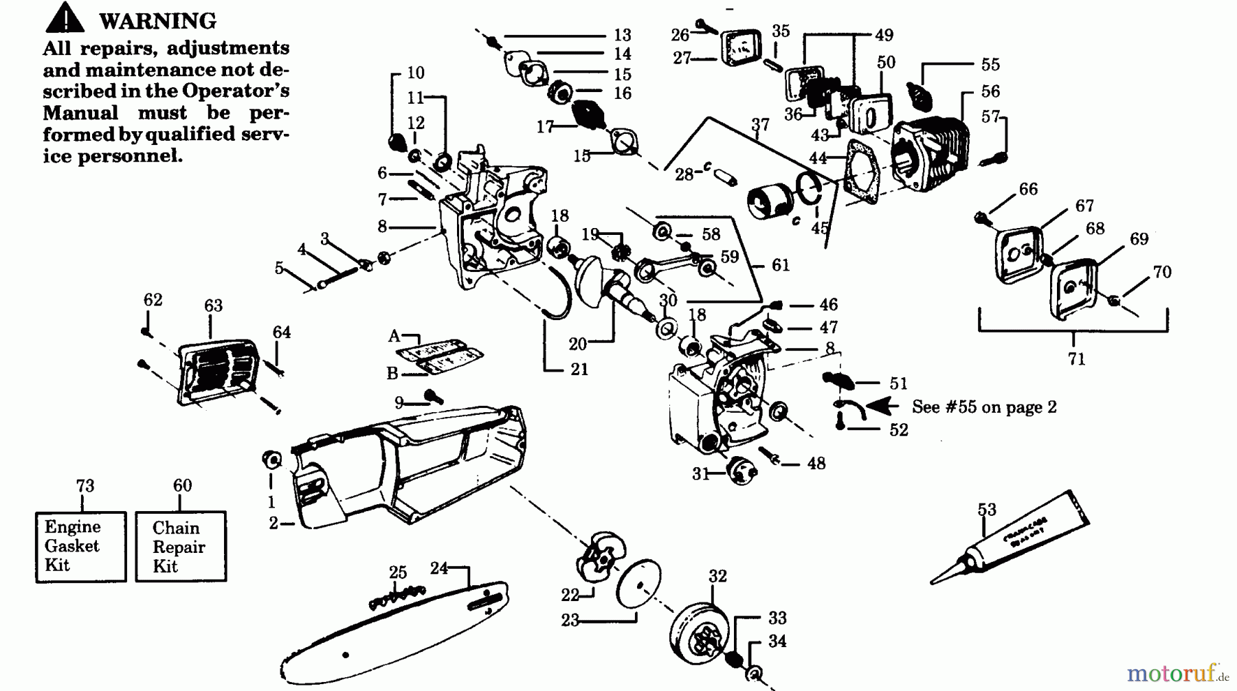Poulan / Weed Eater Motorsägen 2350CVA - Poulan Chainsaw POWER UNIT