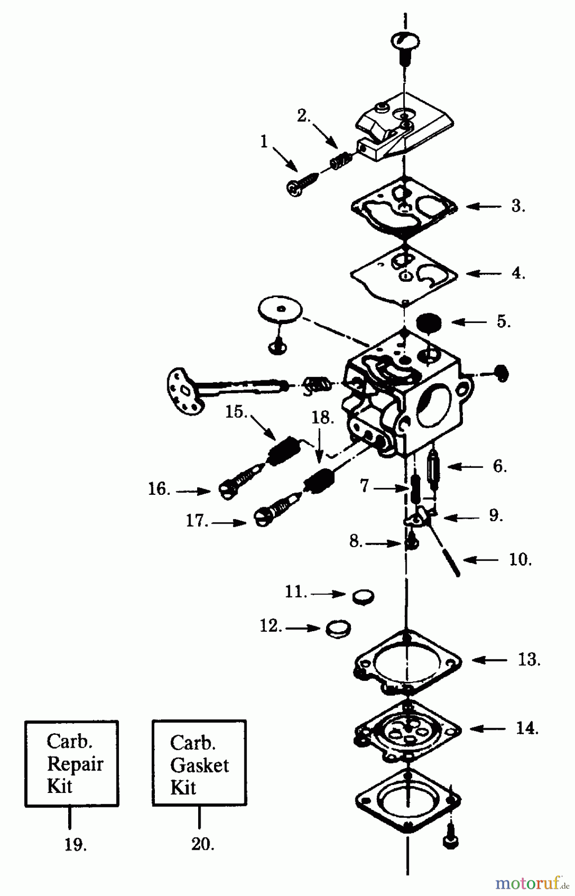 Poulan / Weed Eater Motorsägen 2100 - Poulan Chainsaw CARBURETOR WT-247