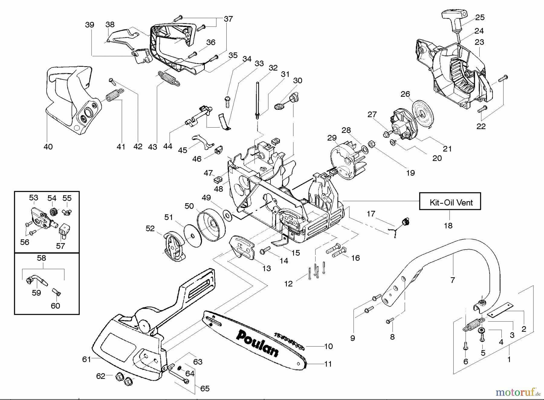 Poulan / Weed Eater Motorsägen 2550T - Poulan 2550T Titanium Chainsaw Starter
