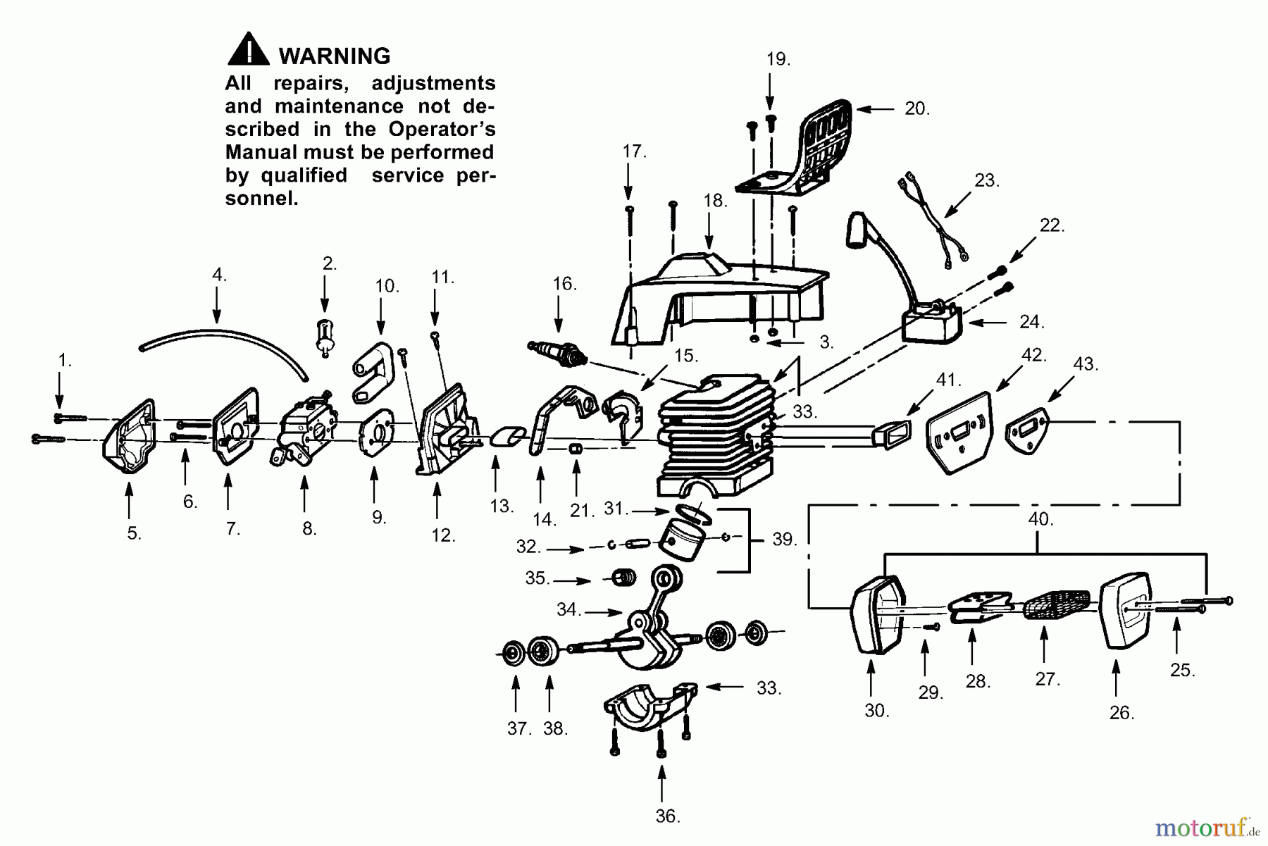 Poulan / Weed Eater Motorsägen 2500 (p600) - Poulan Chainsaw Internal Power Unit