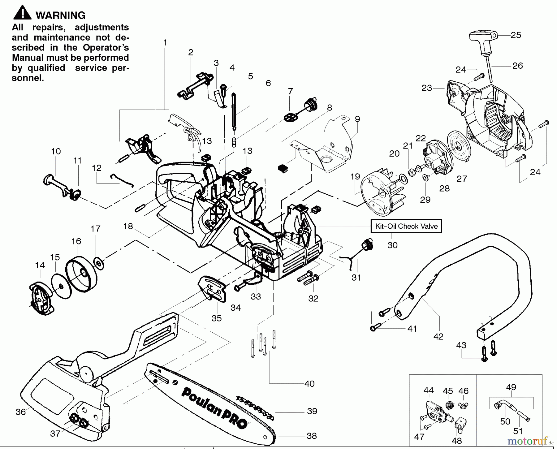 Poulan / Weed Eater Motorsägen 262 (PP262) - Poulan Pro Chainsaw Starter