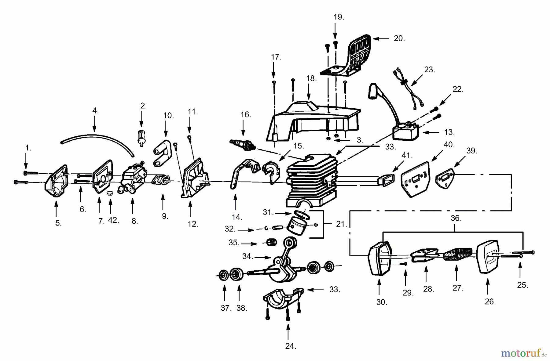 Poulan / Weed Eater Motorsägen 2750 (p600) - Poulan Chainsaw Internal Power Unit