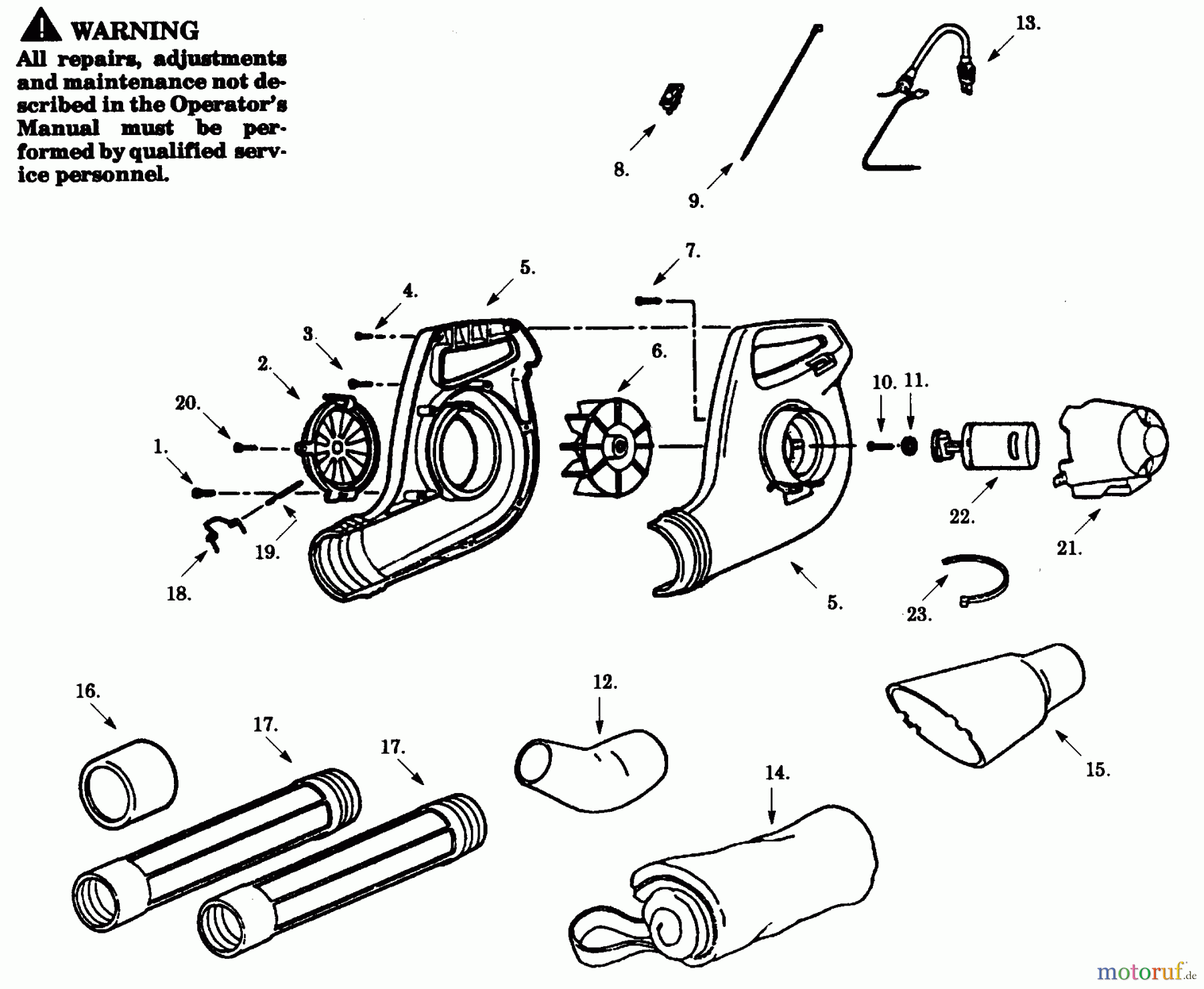 Poulan / Weed Eater Bläser / Sauger / Häcksler / Mulchgeräte CB120 - Paramount Cordless Blower BLOWER ASSEMBLY