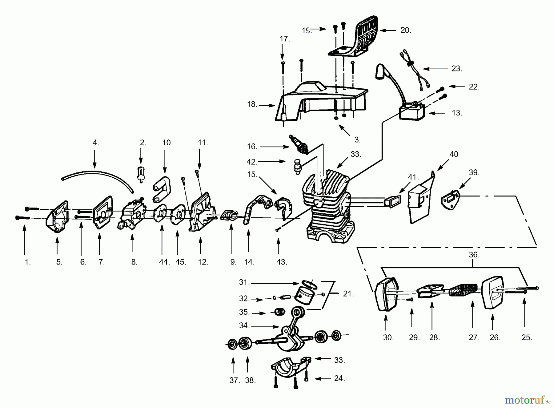 Poulan / Weed Eater Motorsägen 3050 (p600) - Poulan Chainsaw Internal Power Unit