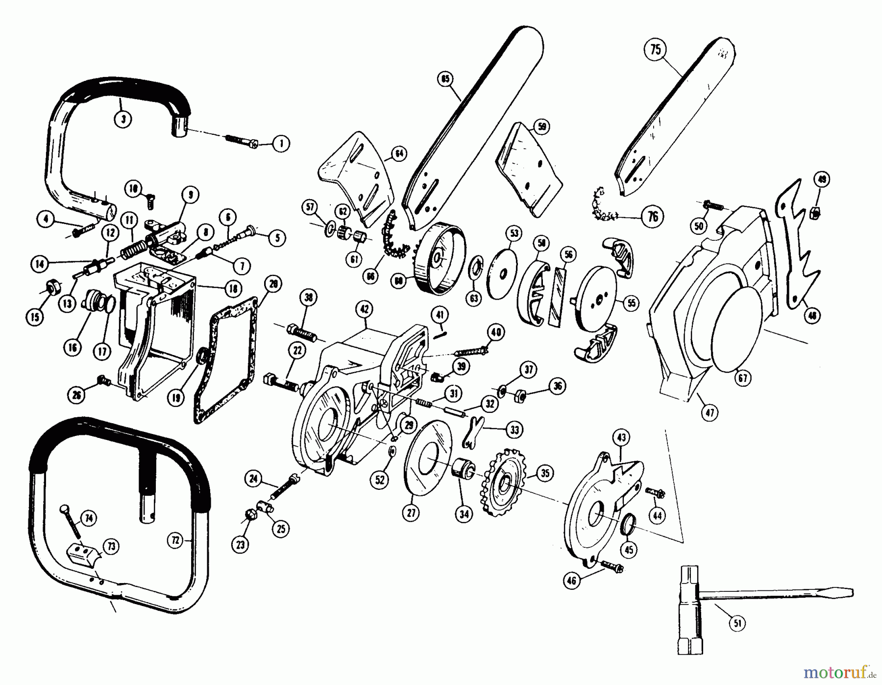 Poulan / Weed Eater Motorsägen 306A - Poulan Chainsaw Handlebar & Oil Tank Assembly