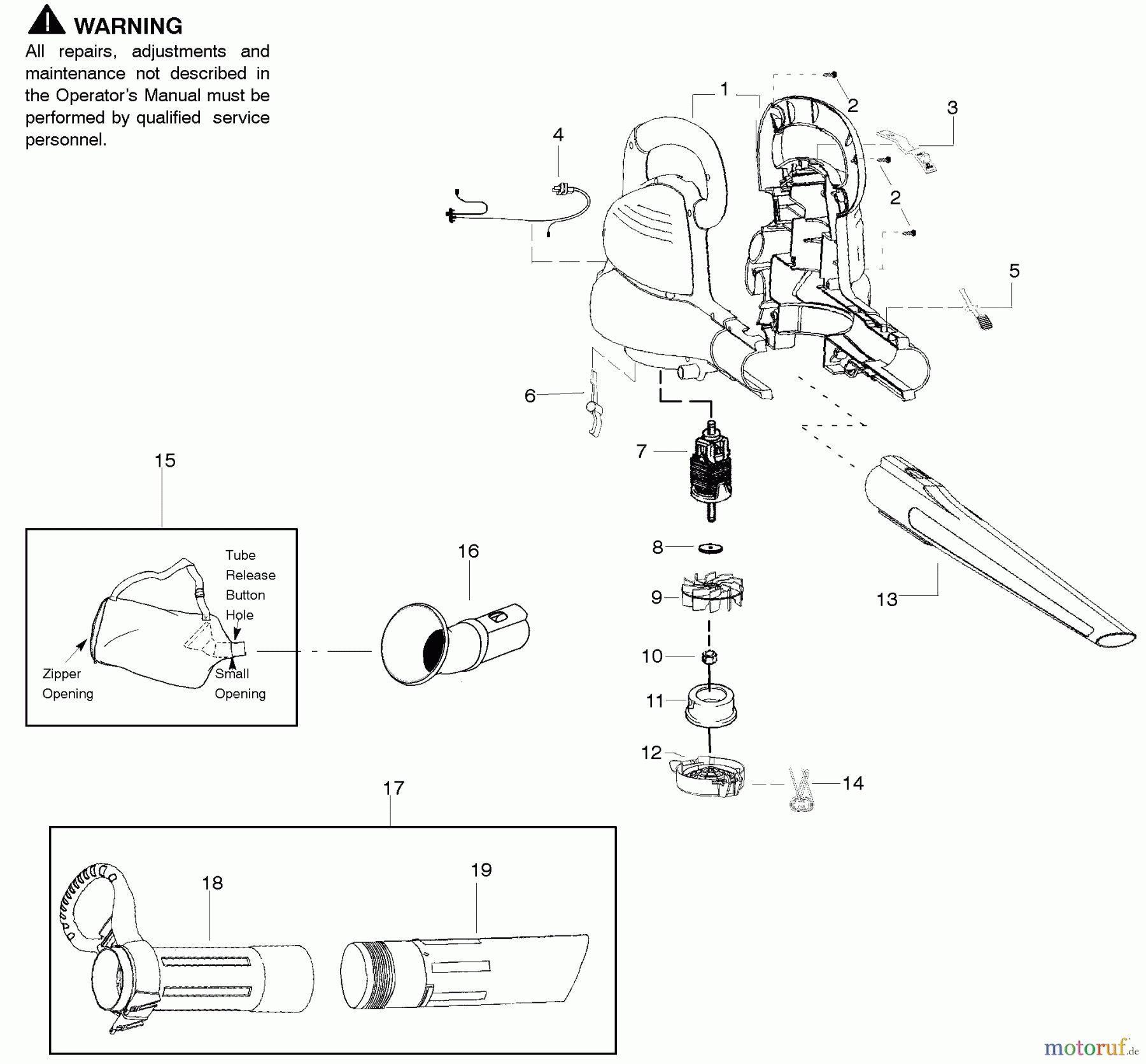  Poulan / Weed Eater Bläser / Sauger / Häcksler / Mulchgeräte EBV200 - Weed Eater Electric Blower Product Complete