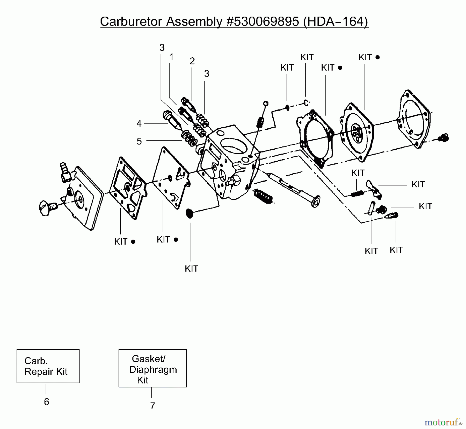 Poulan / Weed Eater Motorsägen 3450 (p219) - Poulan Chainsaw Carburetor Assembly (HDA164) 530069895
