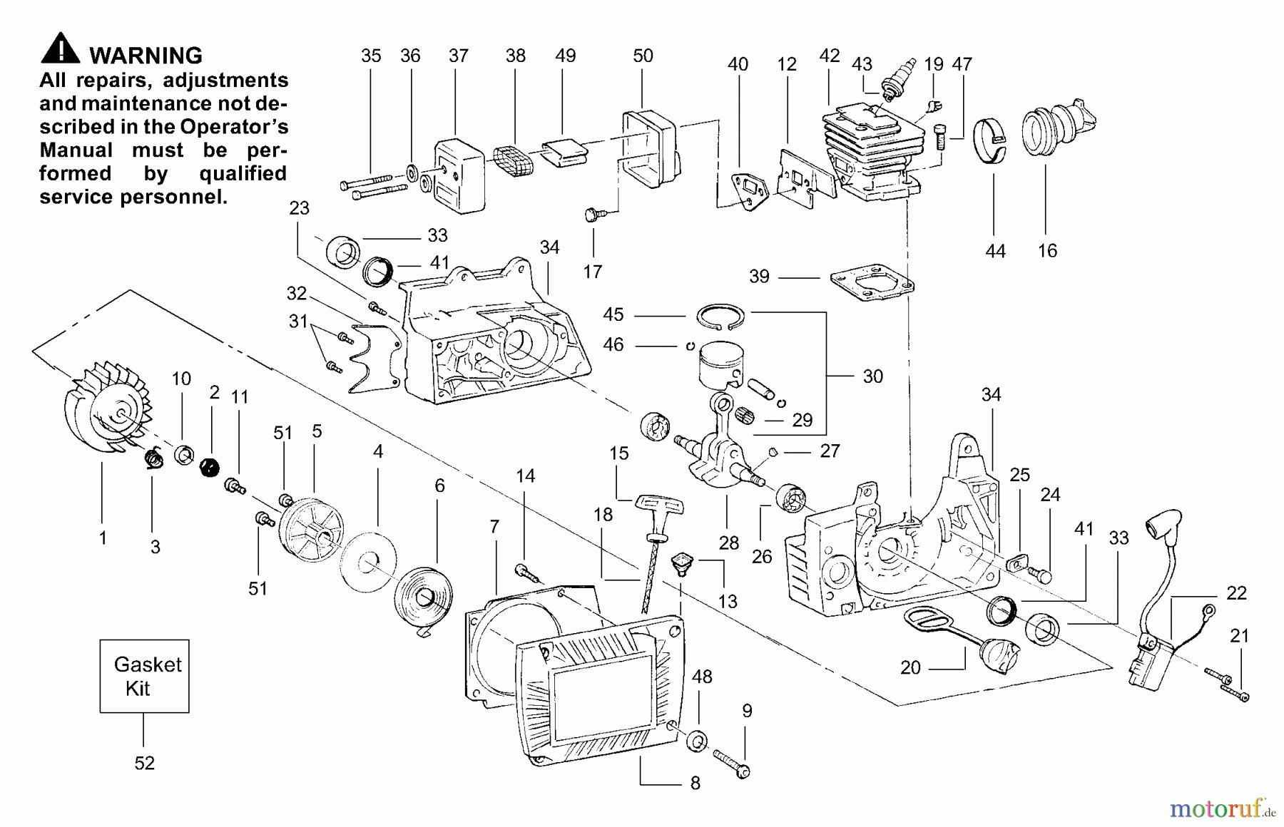 Poulan / Weed Eater Motorsägen 3750 (p219) - Poulan Chainsaw Internal Power Unit