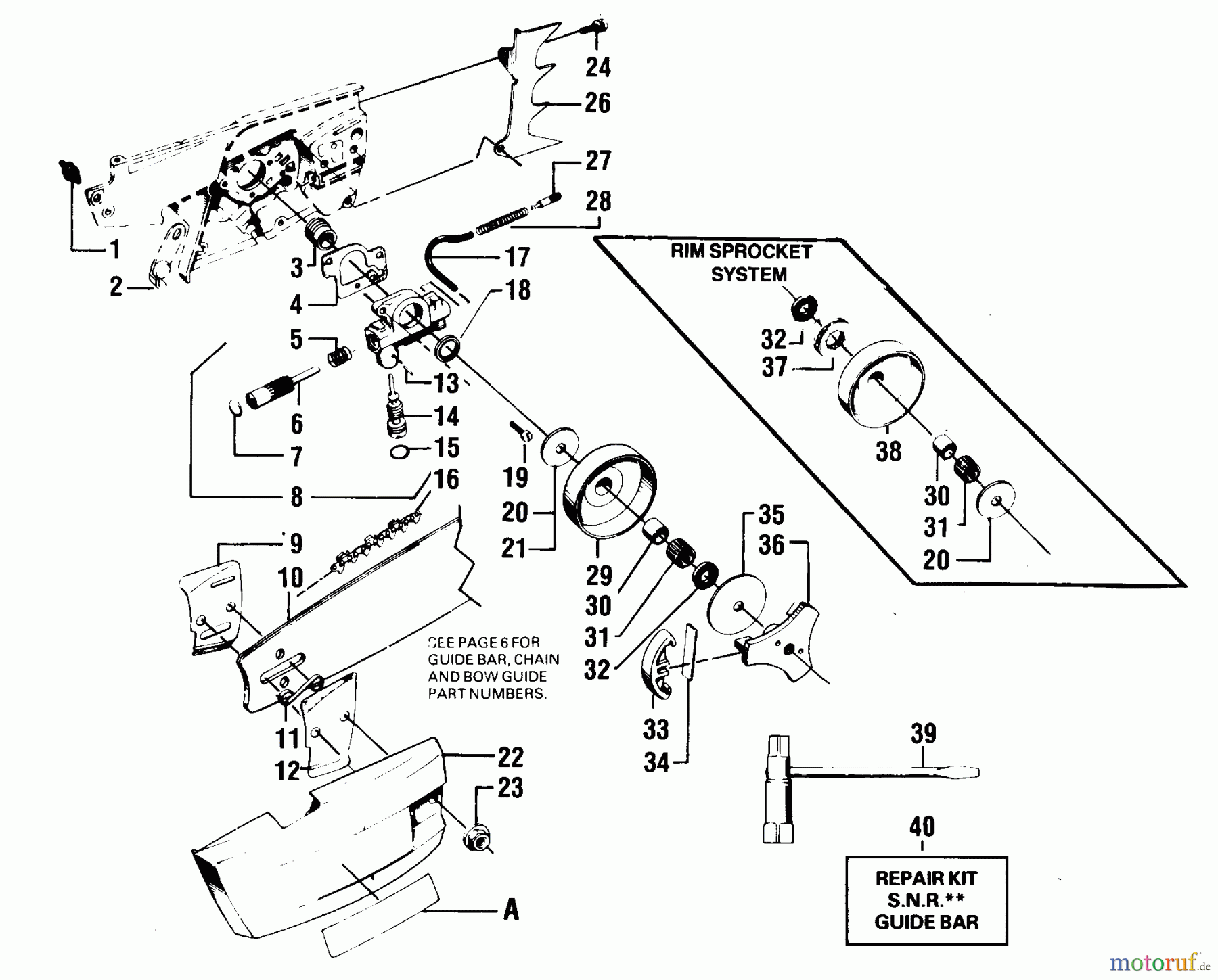 Poulan / Weed Eater Motorsägen 5400 - Poulan Chainsaw CLUTCH & OIL PUMP