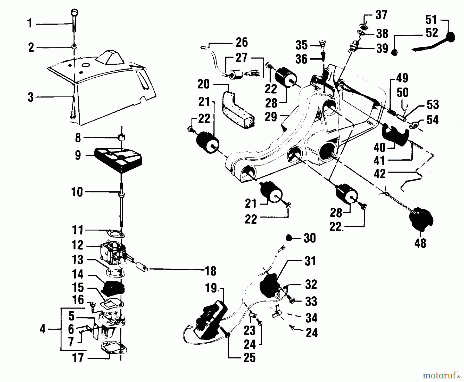 Poulan / Weed Eater Motorsägen 4900 - Poulan Chainsaw CYLINDER, FUEL, & AIR FILTER